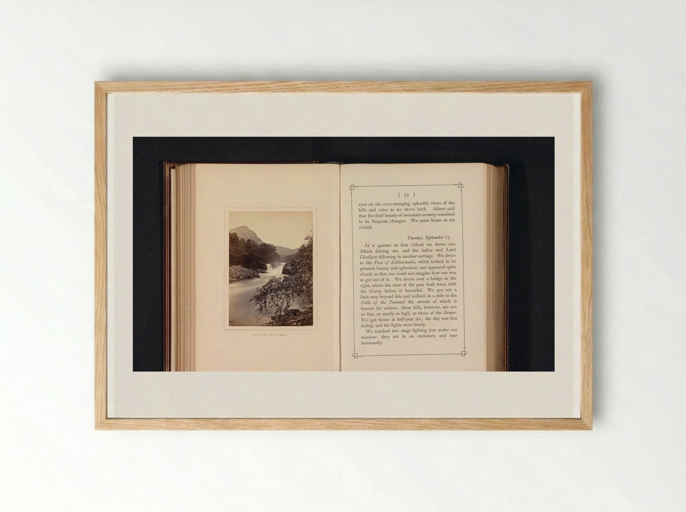 Falls of the Tummel - George Washington Wilson - Framed Print Wood