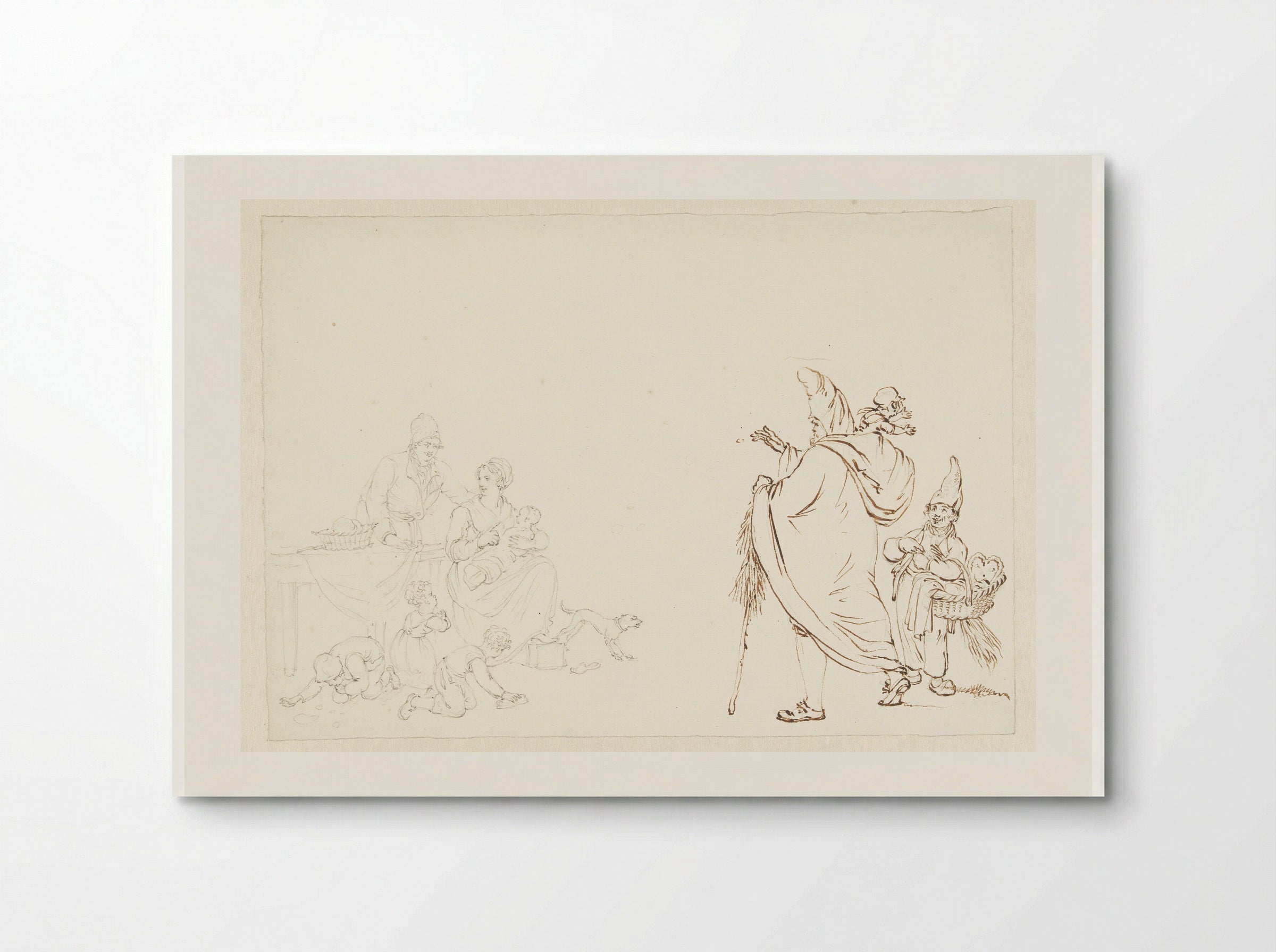 Familie met kinderen die schoonmaken - Pieter Bartholomeusz. Barbiers - Poster