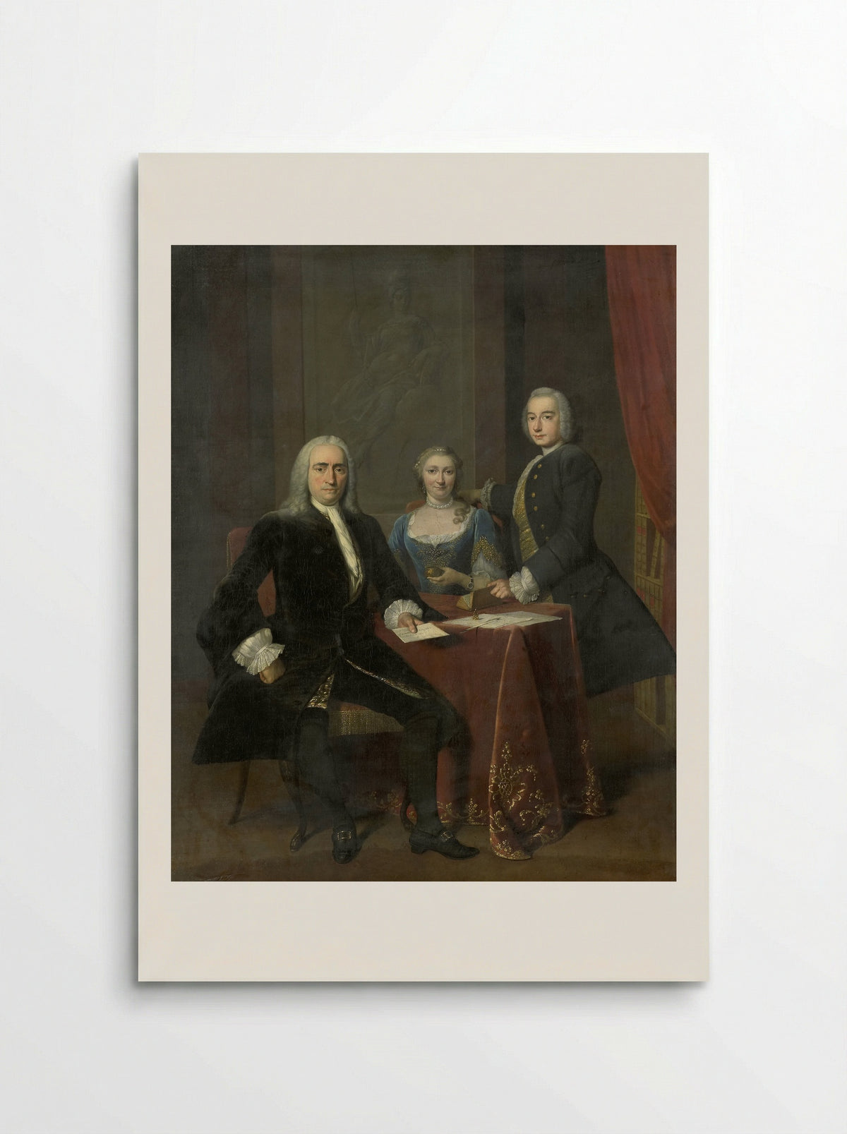Familiegroep in een interieur - Frans van der Mijn - Poster