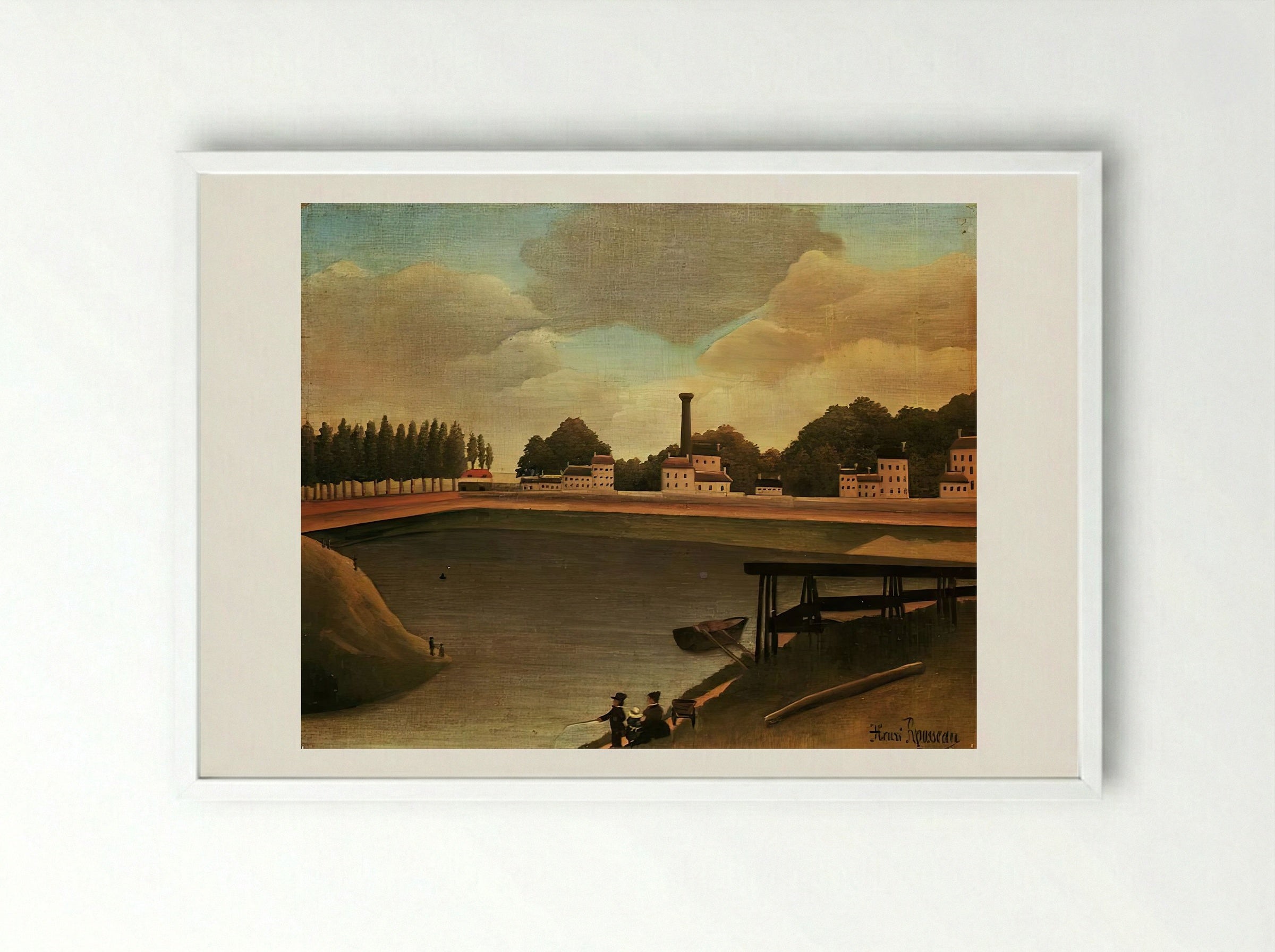 Family Fishing by Henri Matisse – Fauvist Coastal Life Print - Framed Print White