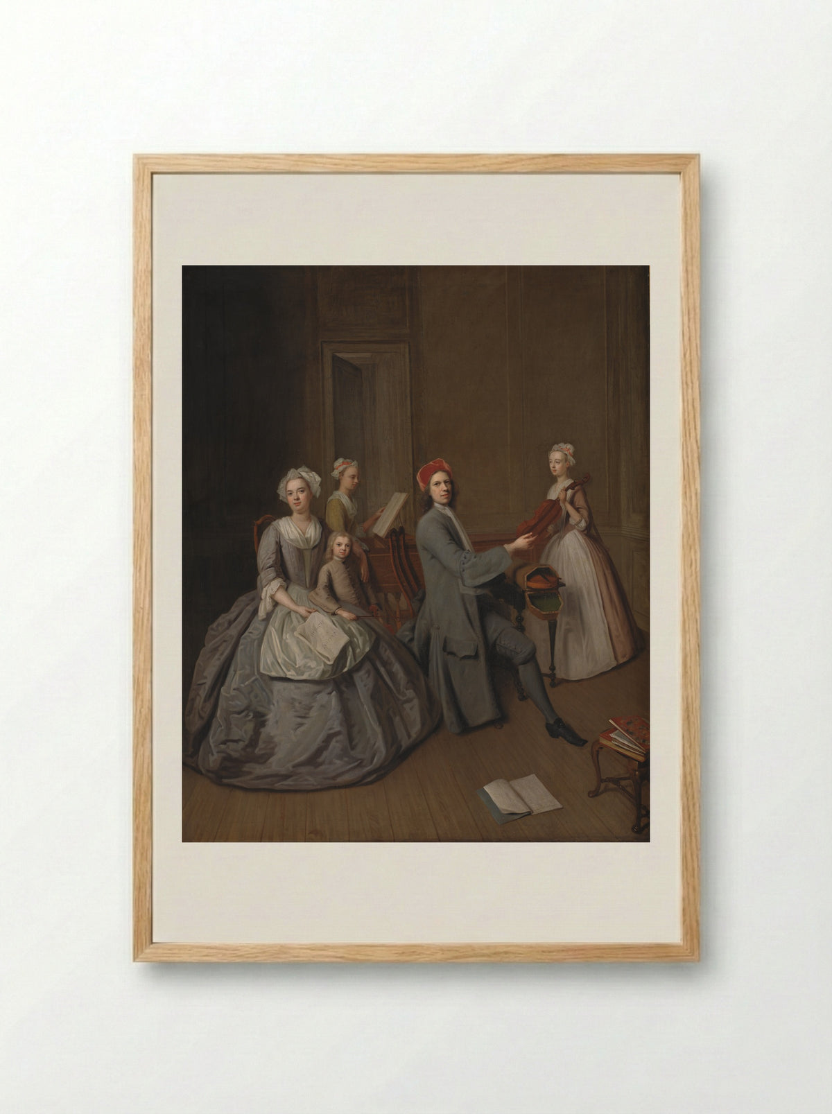 Family Portrait of Balthasar Denner - Balthasar Denner - Framed Print Wood