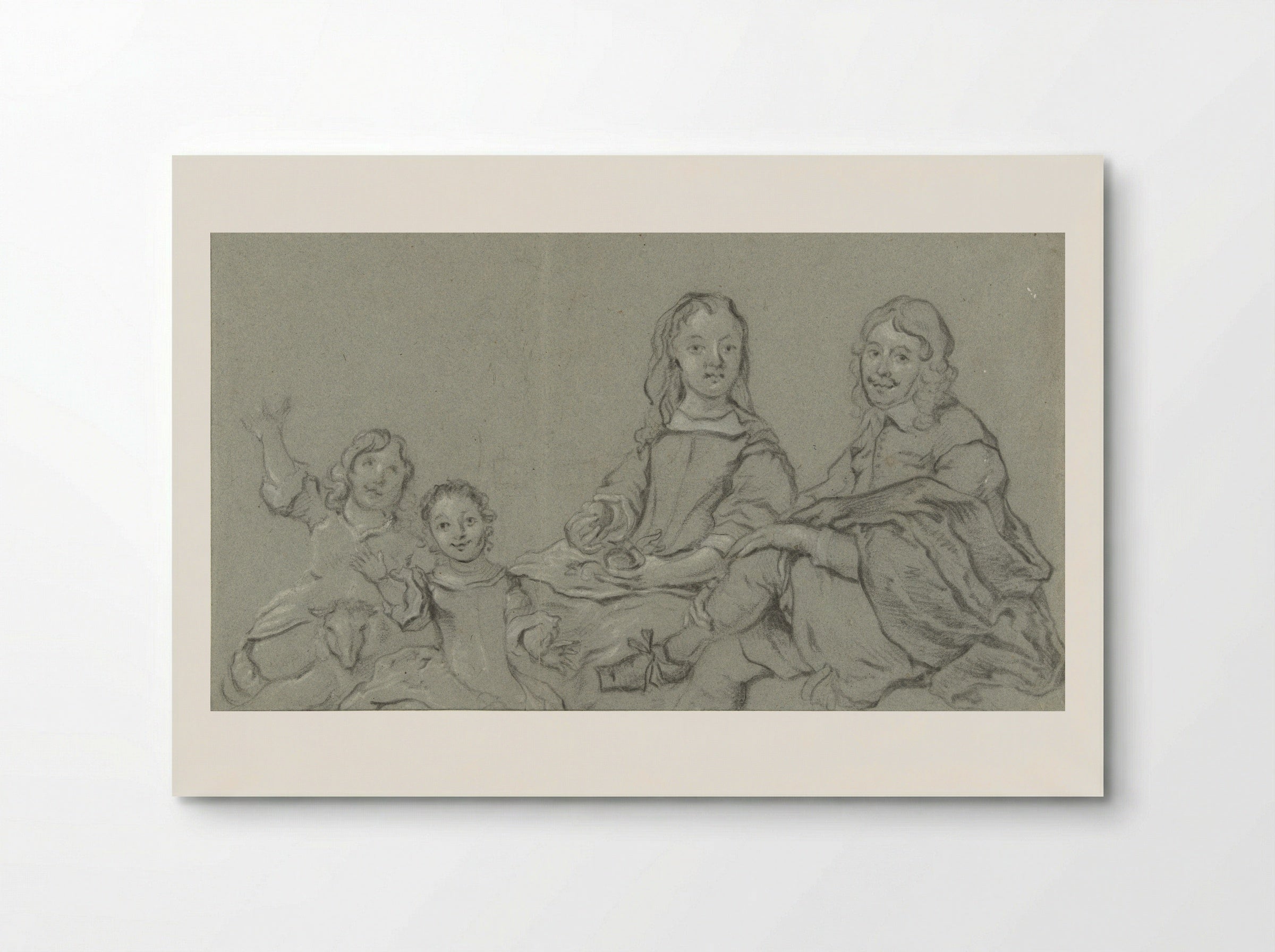 Family Portrait with a Lamb - Jan van Noordt - Poster