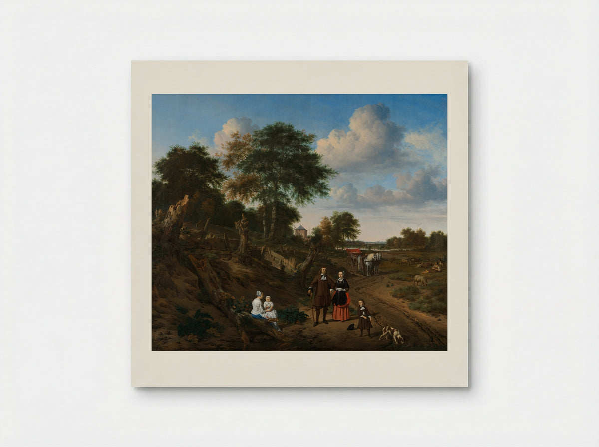 Family in a Wooded Landscape - Adriaen van de Velde - Poster