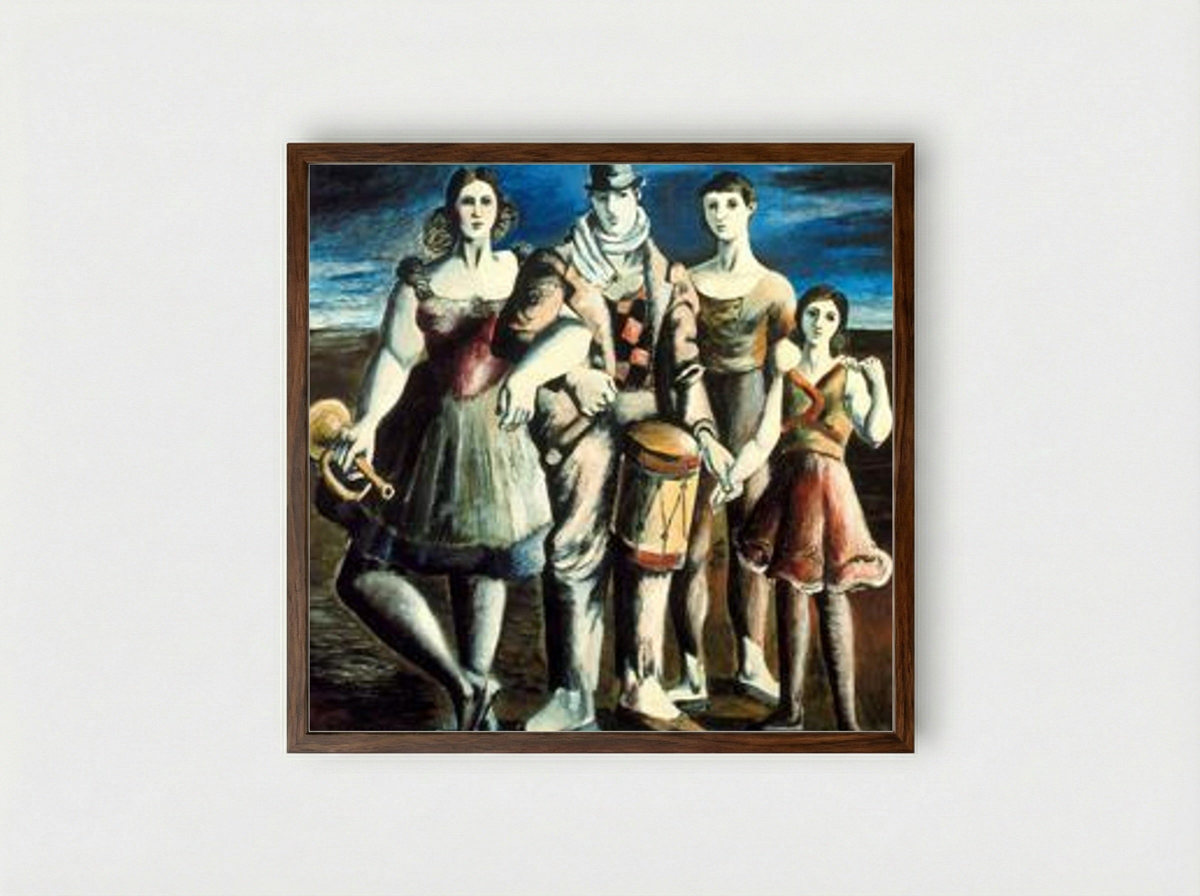 Family of puppeteers - Rafael Zabaleta - Framed Print Dark Wood