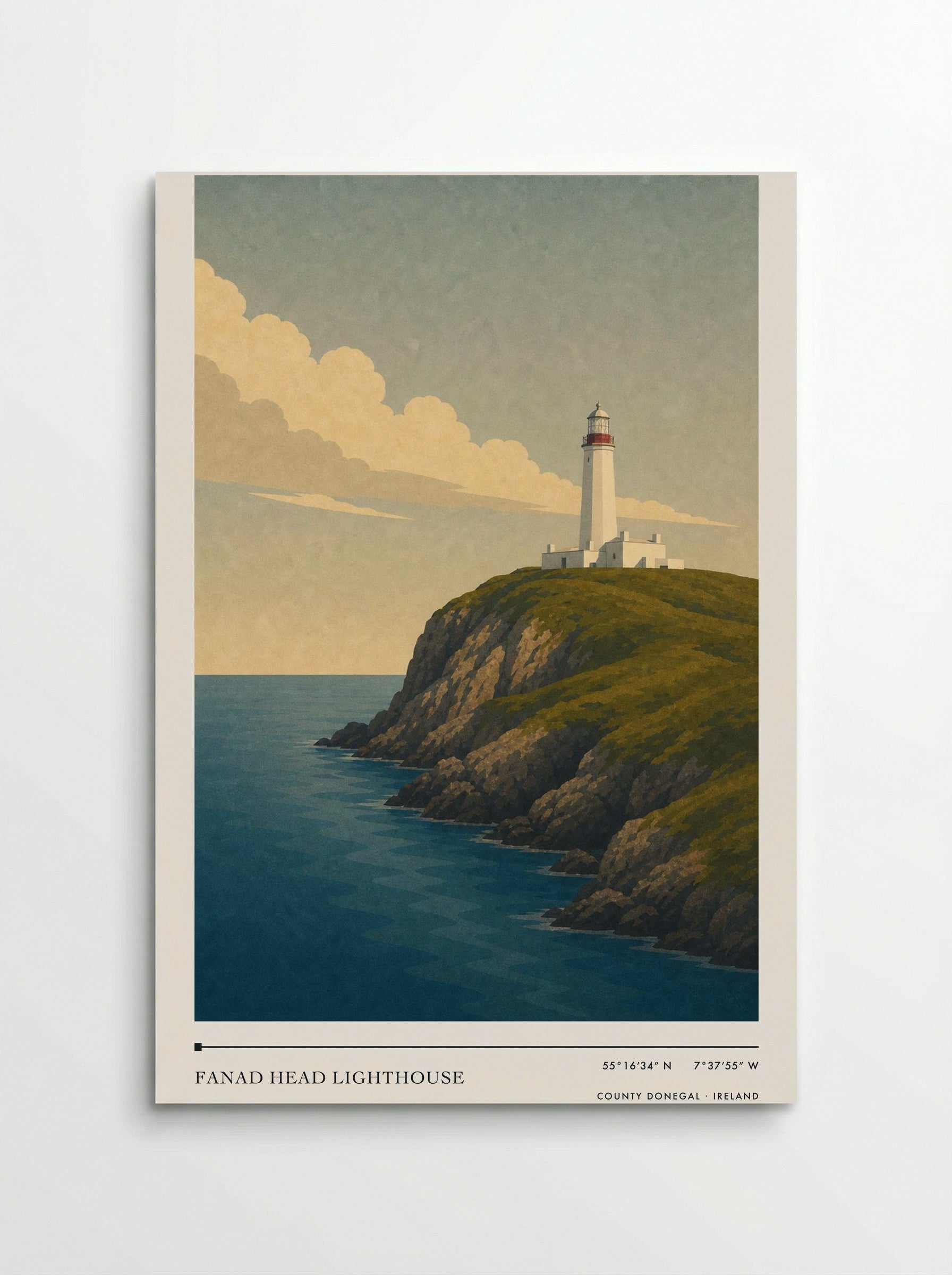 Fanad Head Lighthouse Travel Poster Artwork - Poster