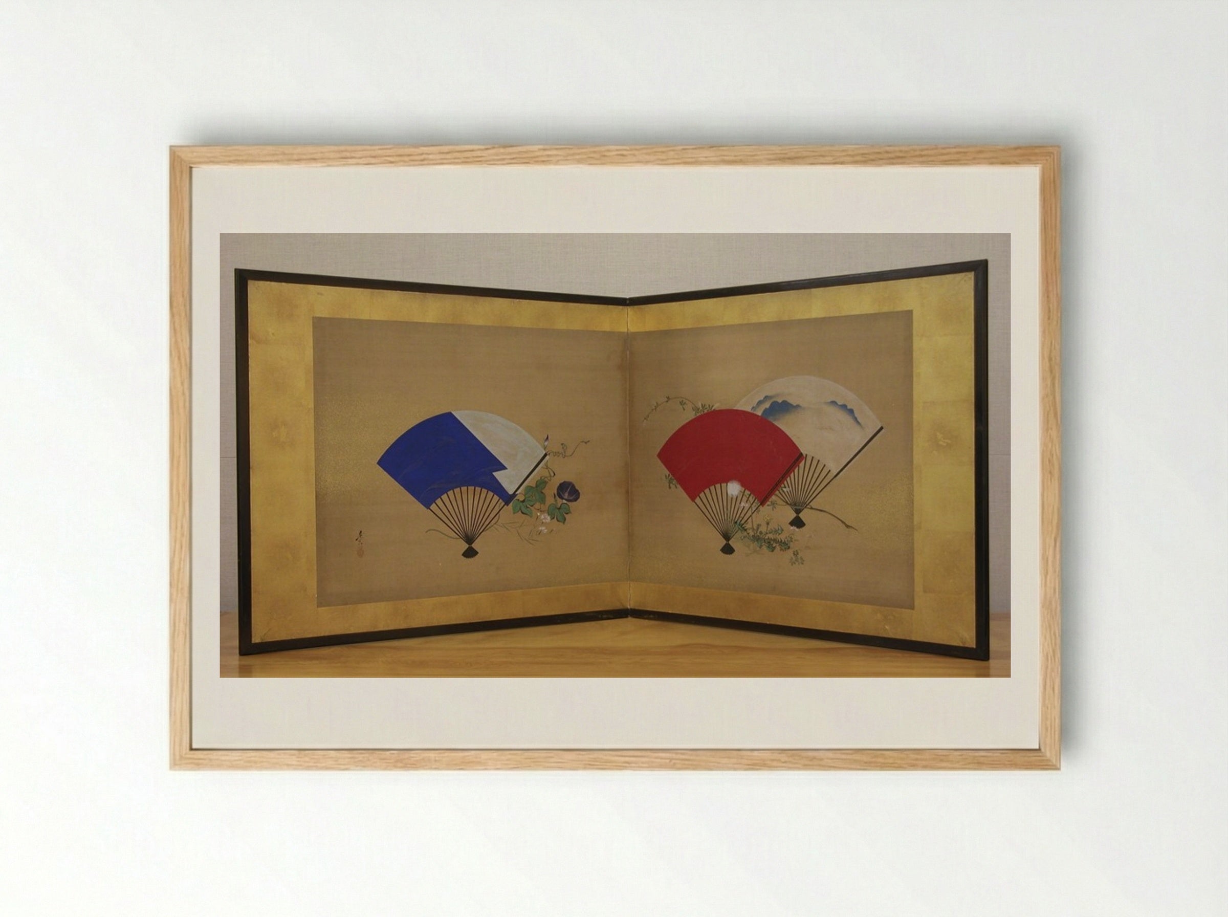 Fans and Flowers - Shibata Zeshin - Framed Print Wood