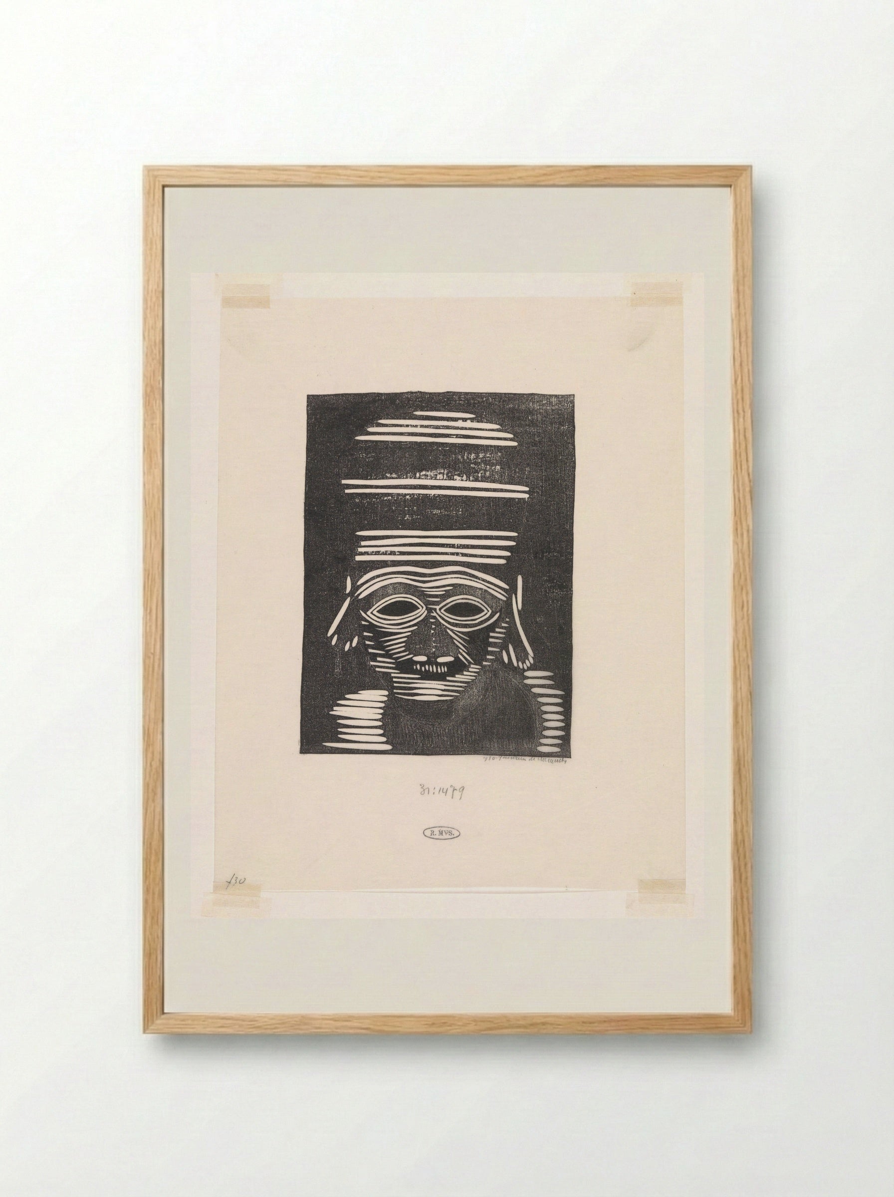 Fantasie: heksachtige kop naar rechts - Samuel Jessurun de Mesquita - Framed Print Wood