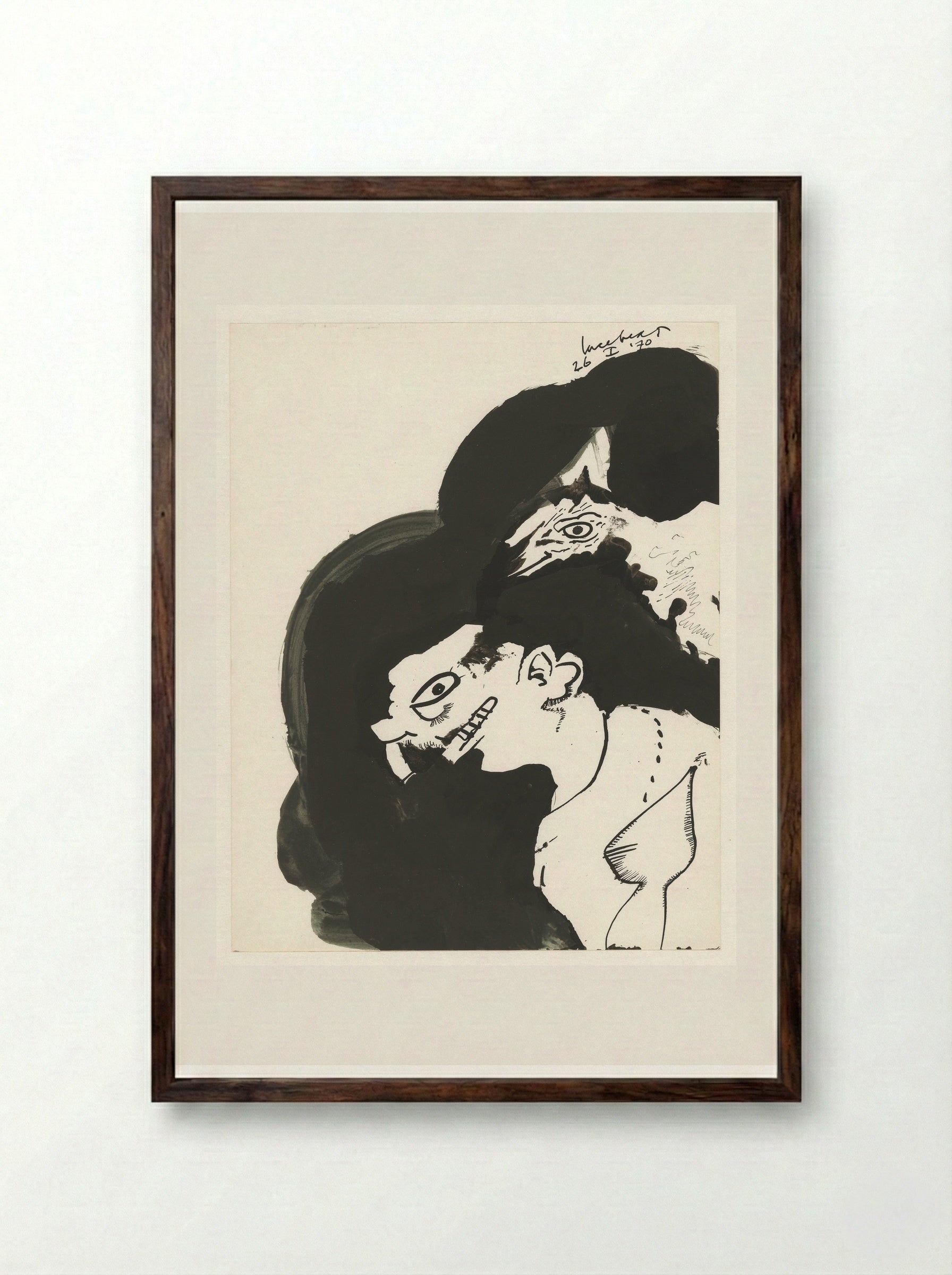 Fantasiefiguren met slurf en snavel - Lucebert - Framed Print Dark Wood