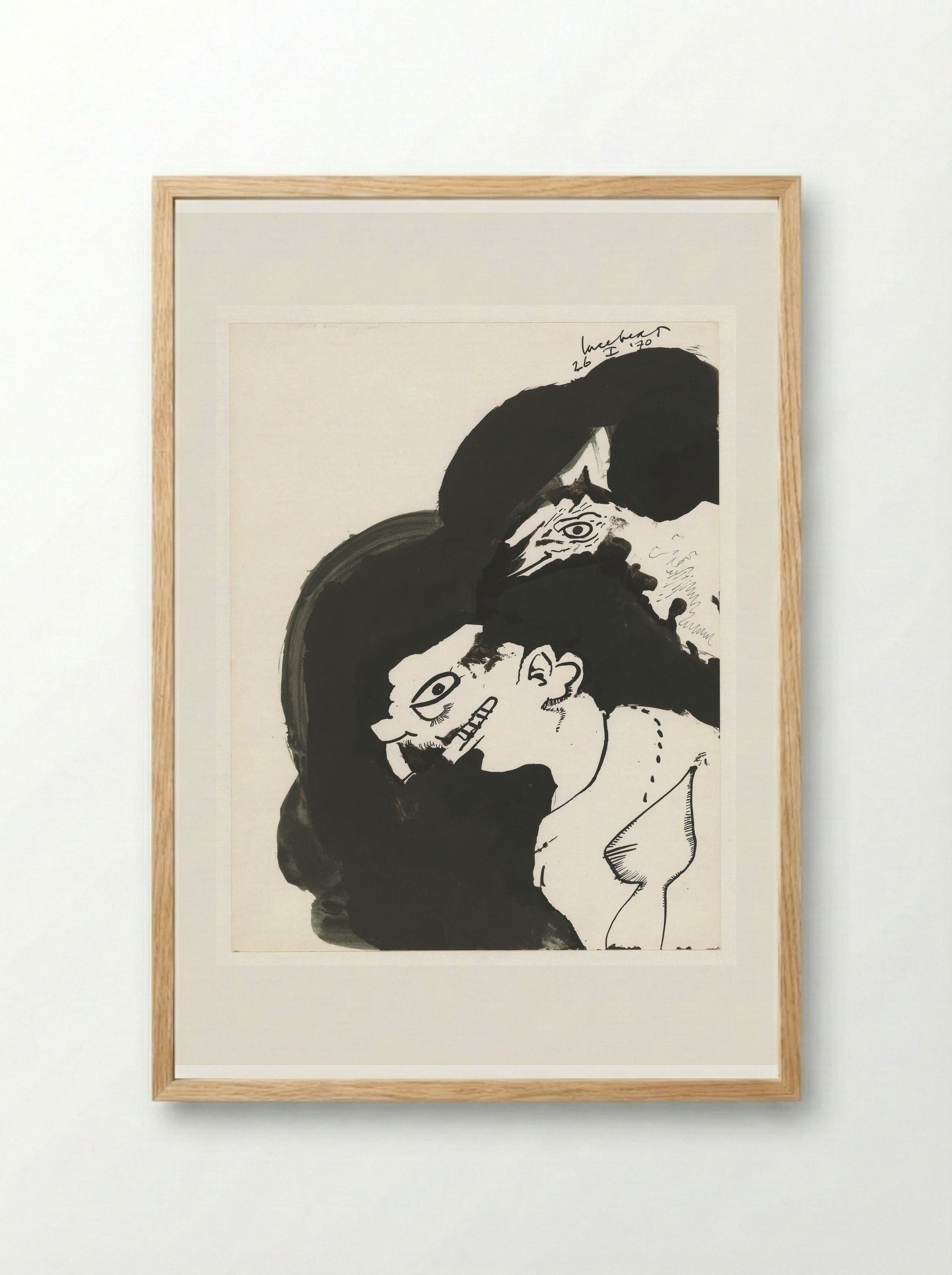 Fantasiefiguren met slurf en snavel - Lucebert - Framed Print Wood