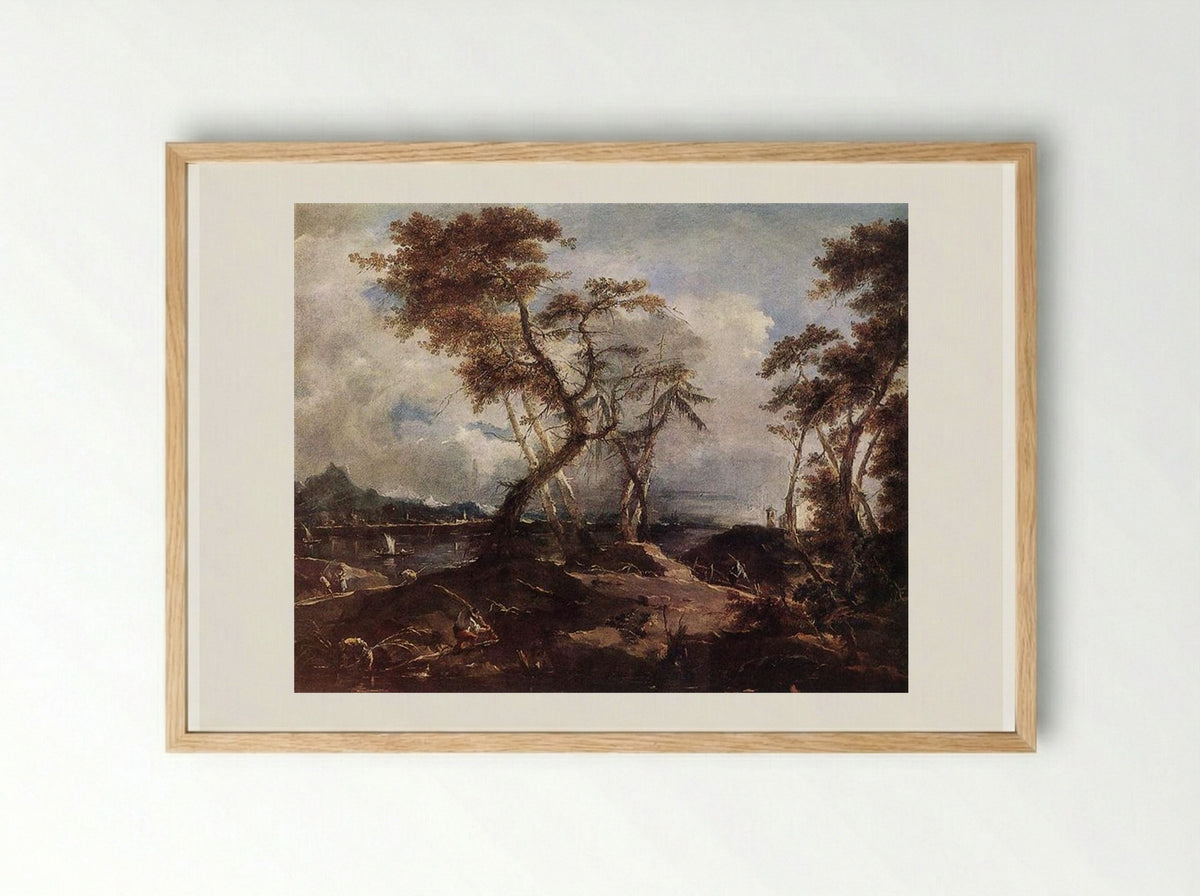 Fantastic Landscape - Francesco Guardi - Framed Print Wood