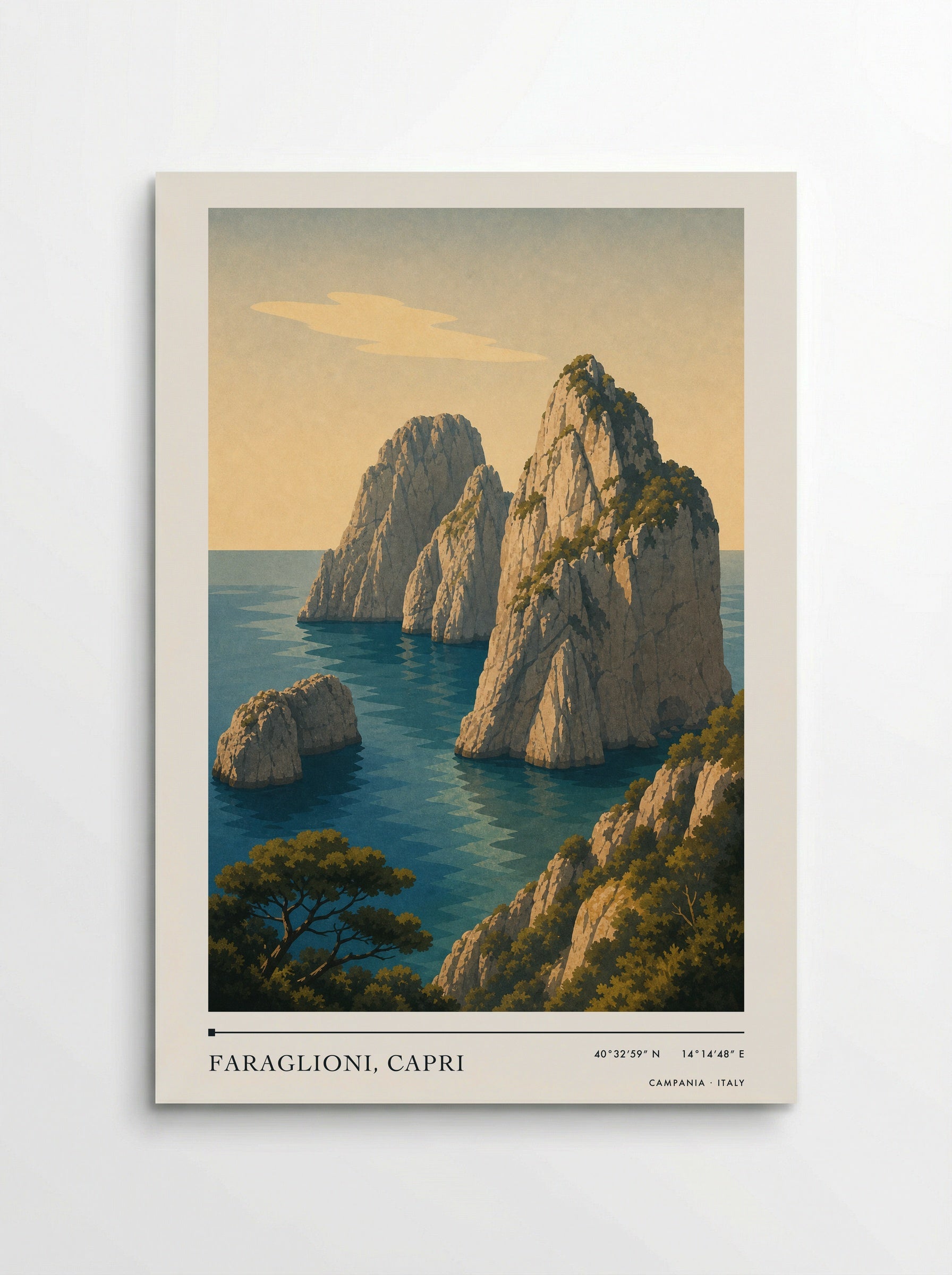Faraglioni, Capri Travel Poster Artwork - Poster