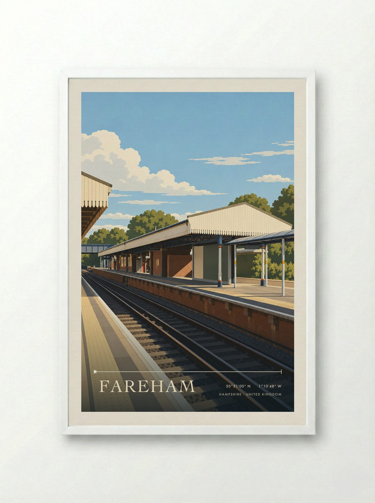 Fareham, Hampshire | Travel Poster - Framed Print White