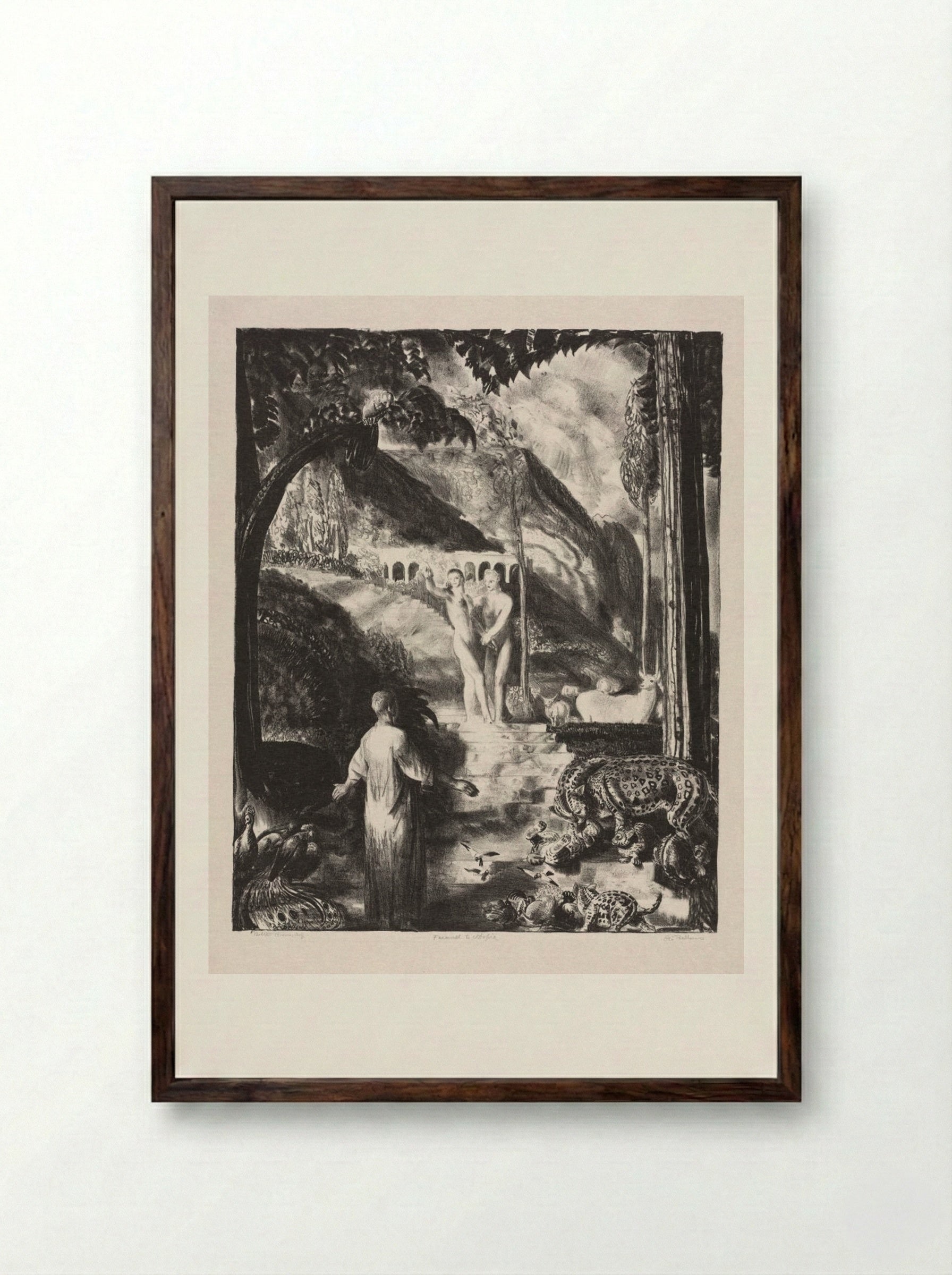 Farewell to Utopia - George Bellows - Framed Print Dark Wood