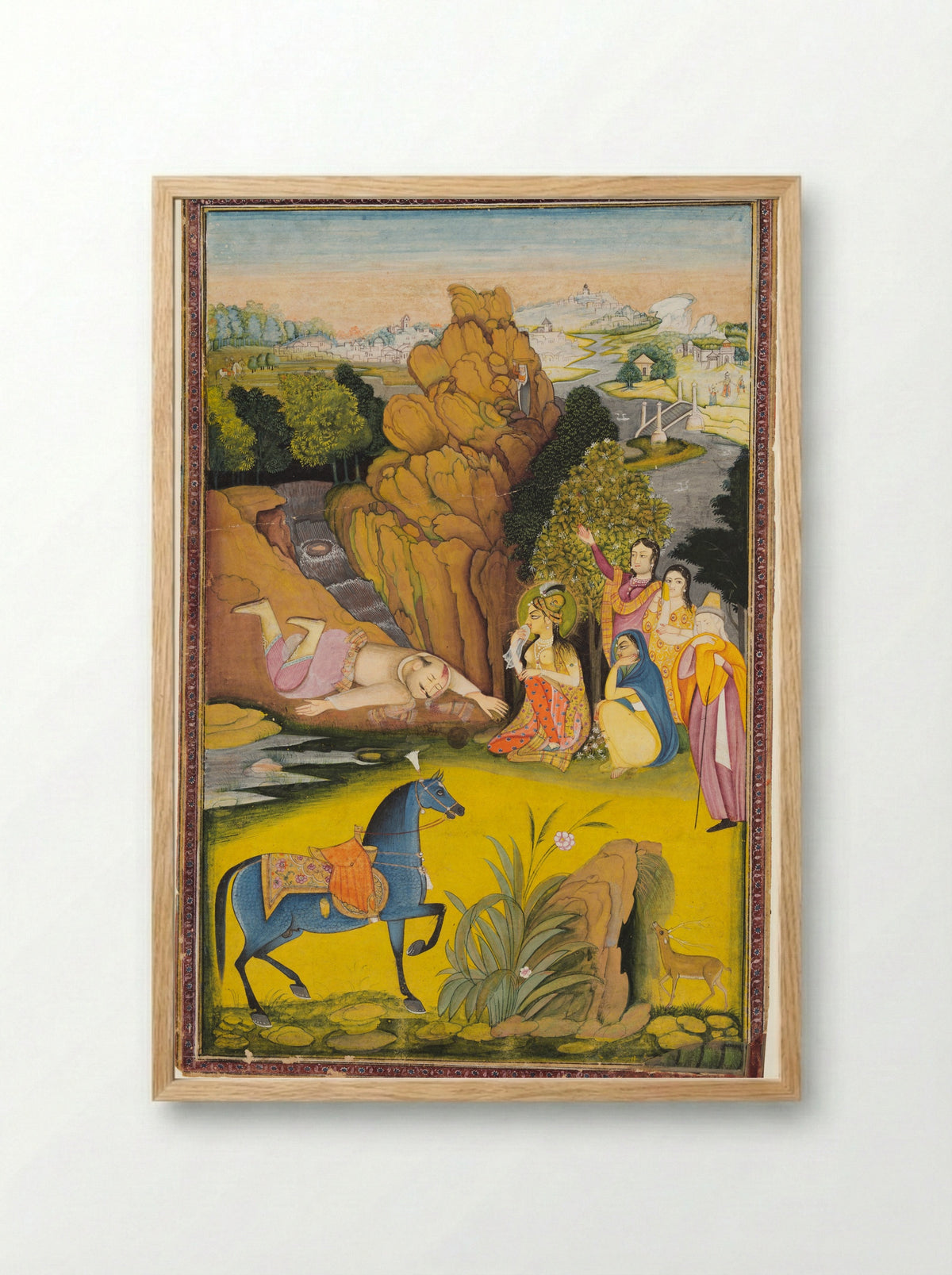 Farhad Kills Himself After Hearing the False News of Shirin’s Death - Amar Das Bhatti - Framed Print Wood