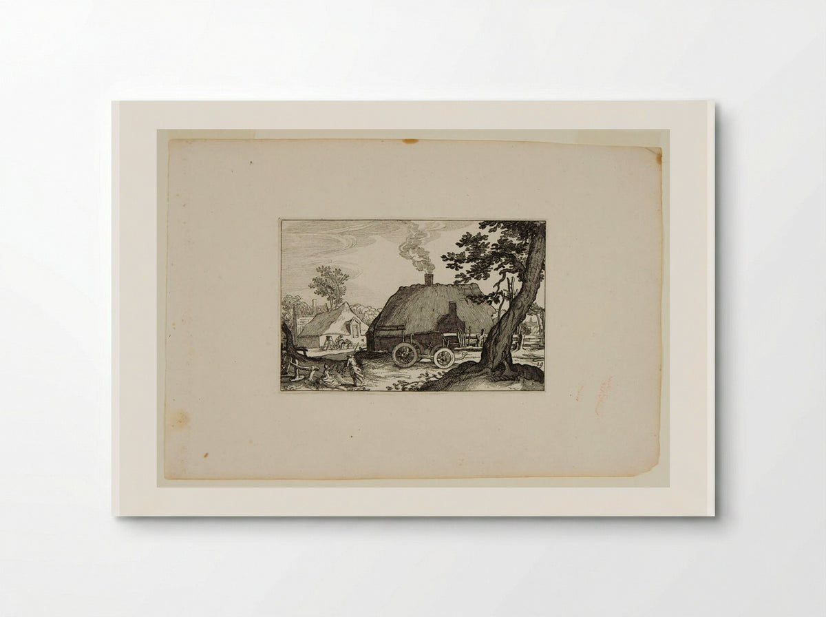 Farm Buildings with Empty Haywagon in Front - Claes Jansz. Visscher - Poster