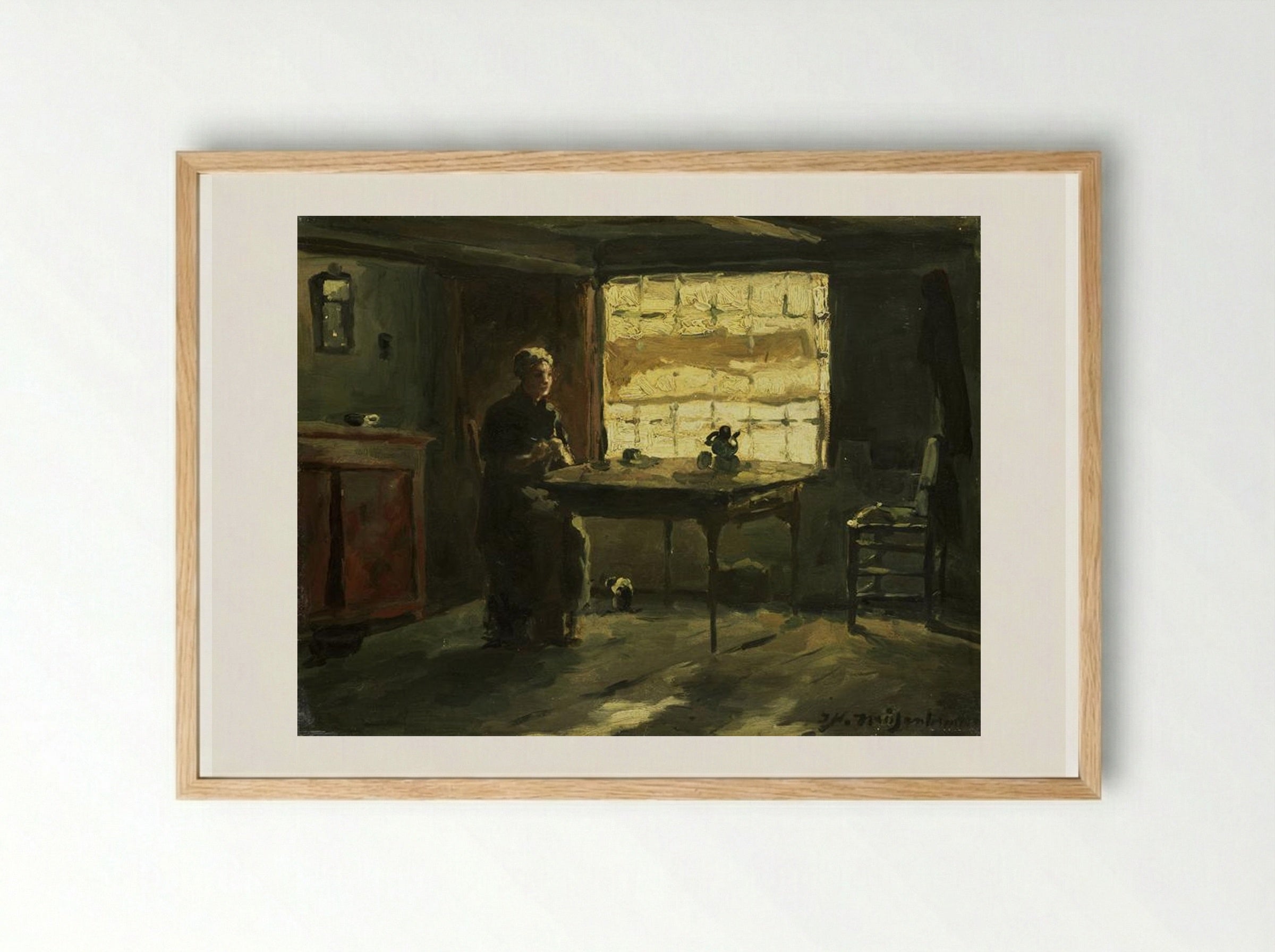 Farm Interior - Johan Hendrik Weissenbruch - Framed Print Wood