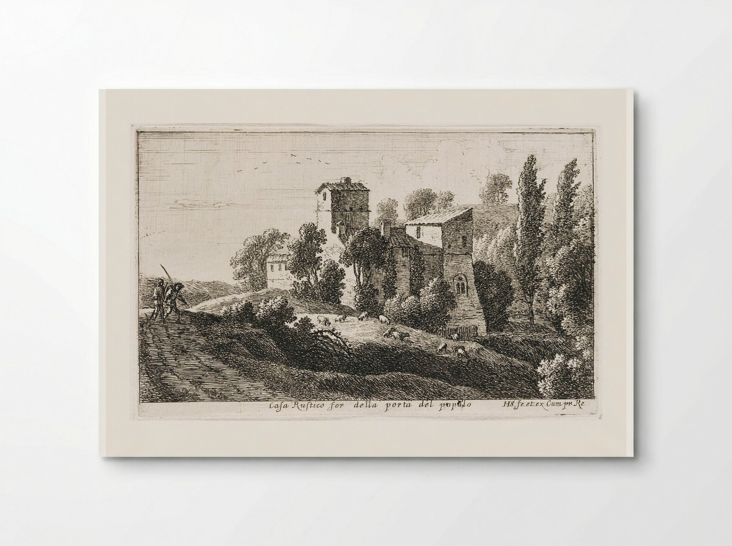 Farm beyond the Porta del Popolo - Herman van Swanevelt - Poster