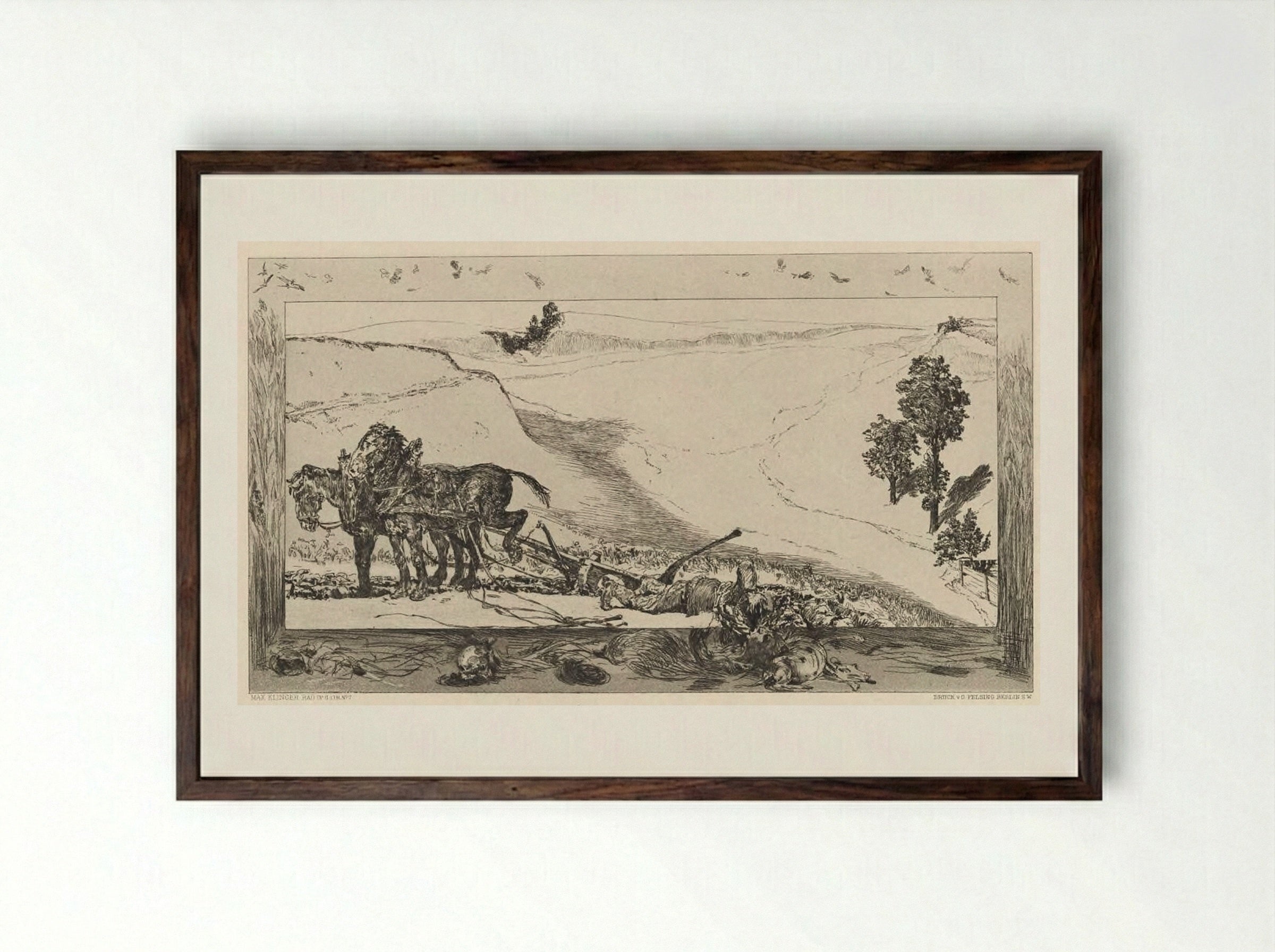 Farmer, from the portfolio On Death, Part One, Opus XI - Max Klinger - Framed Print Dark Wood