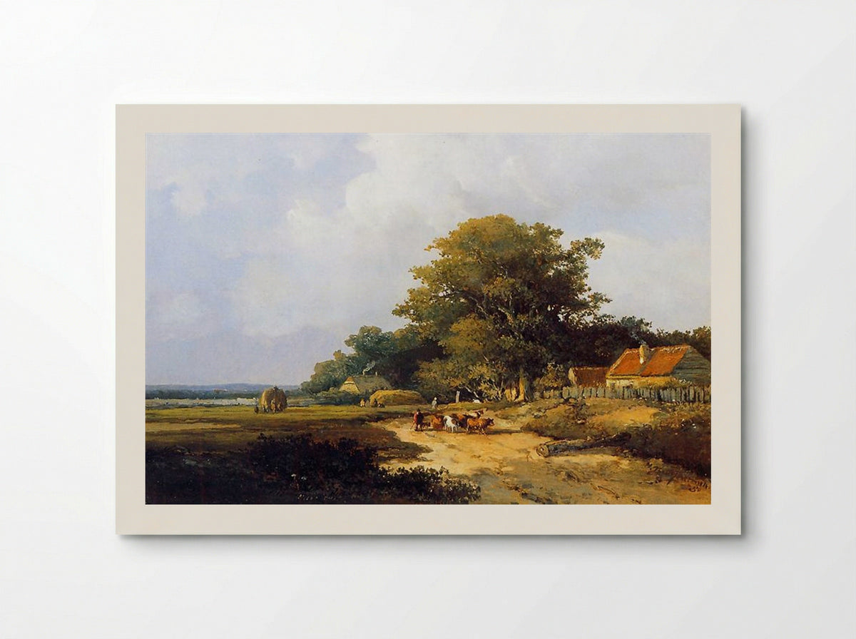 Farmer with Herd on a Country Road - Johan Hendrik Weissenbruch - Poster