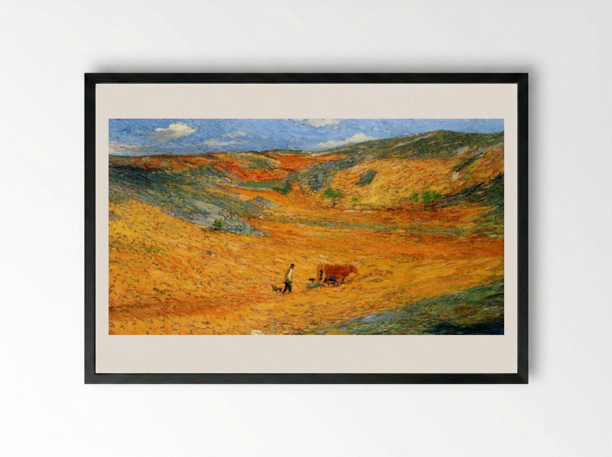Farmer - Henri Martin - Framed Print Black