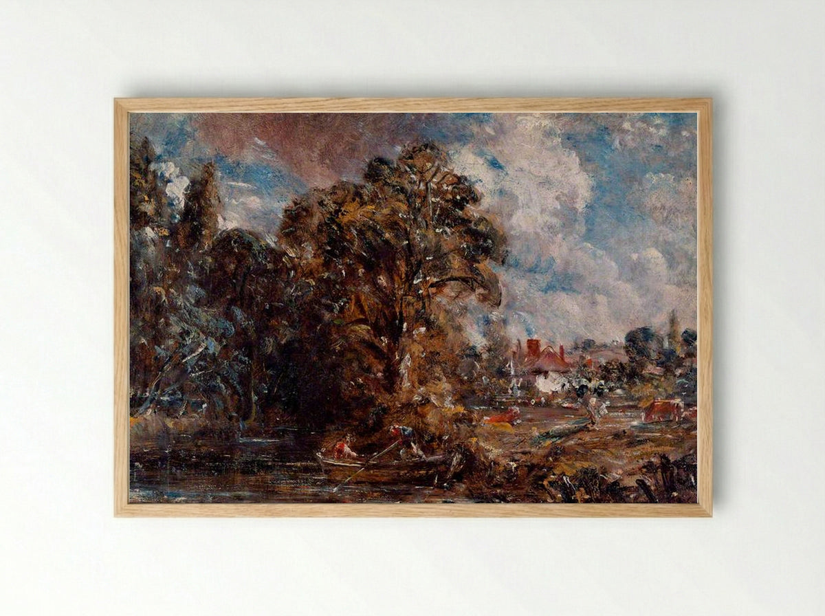 Farmhouse by the Water - John Constable - Framed Print Wood