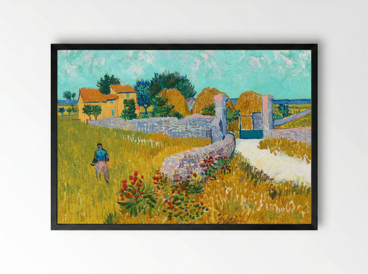 Farmhouse in Provence - Vincent van Gogh - Framed Print Black