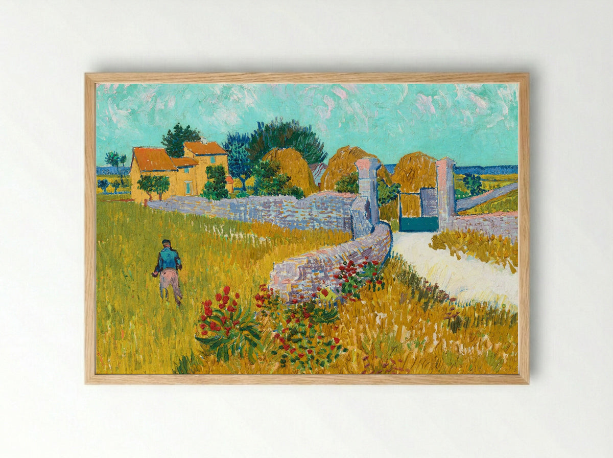 Farmhouse in Provence - Vincent van Gogh - Framed Print Wood