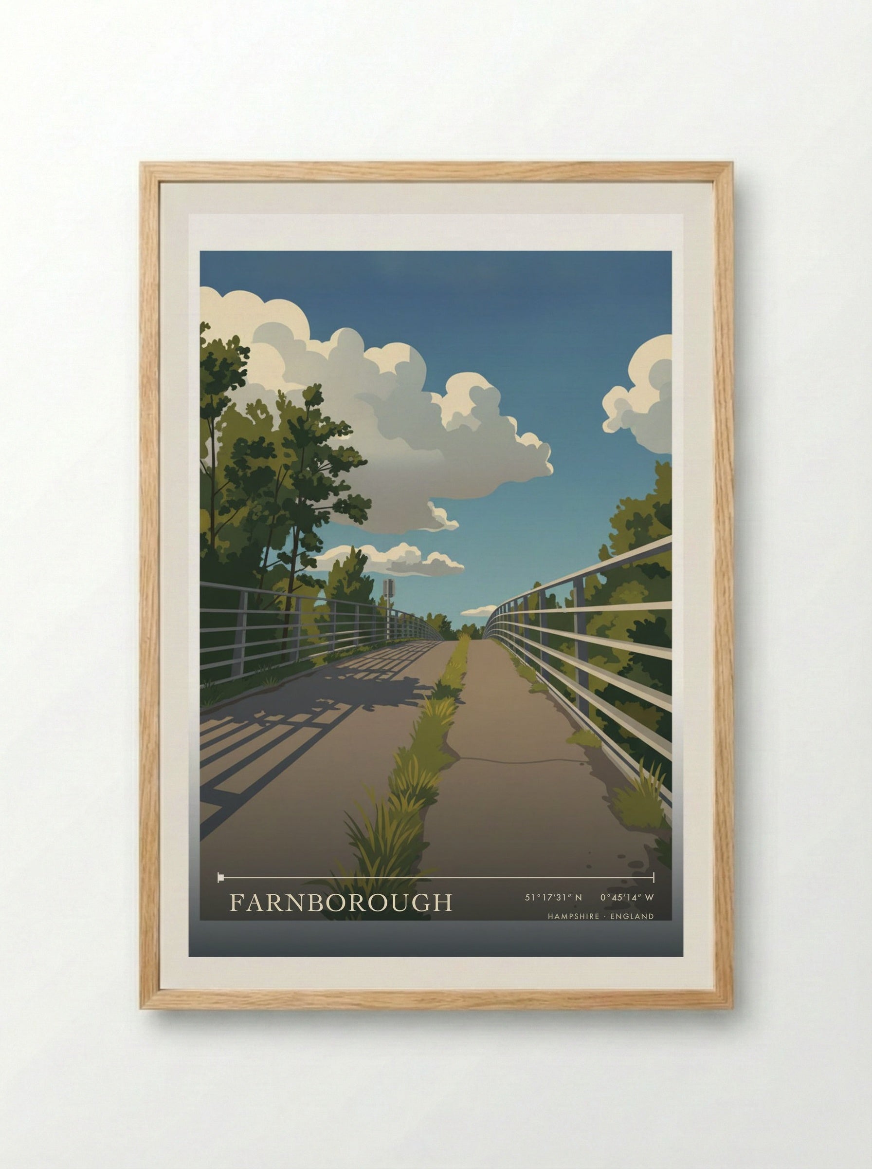Farnborough Hampshire England Travel Poster - Framed Print Wood