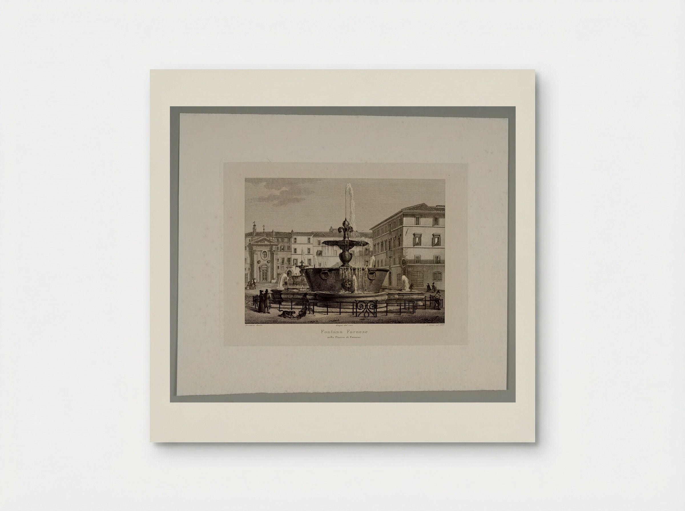 Farnese Fountain in the Piazza Farnese - Domenico Amici - Poster