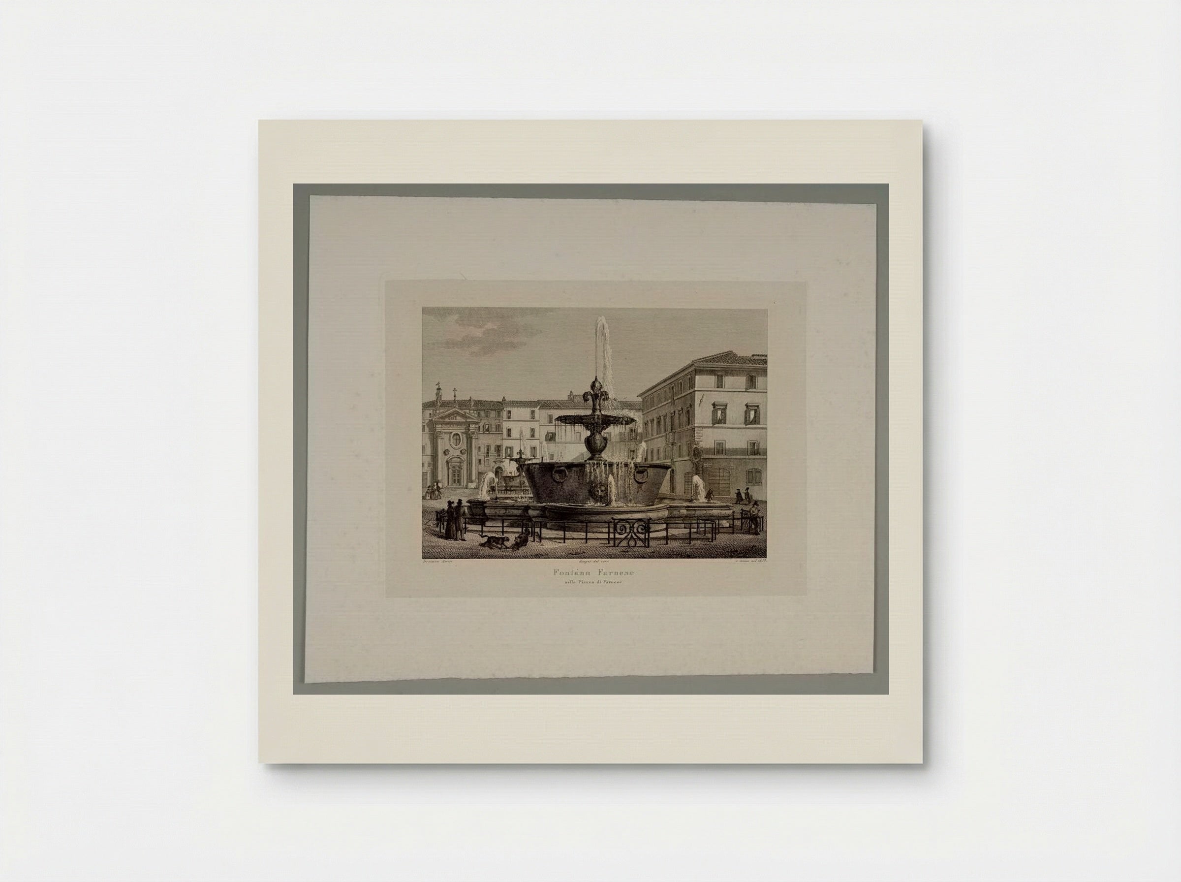 Farnese Fountain in the Piazza Farnese - Domenico Amici - Poster