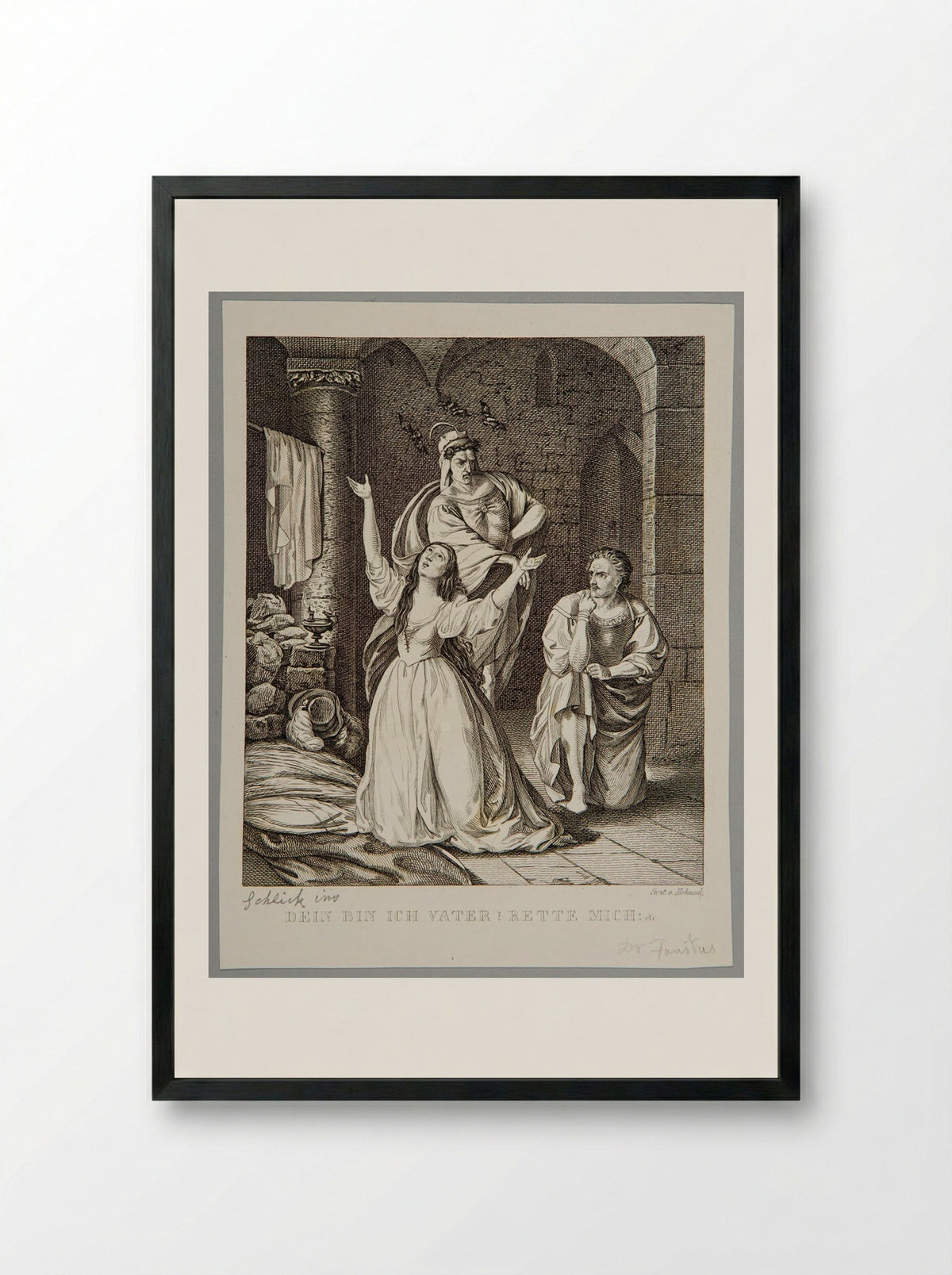 Father, I am yours. Save me! (Faust) - Adolf Hohneck - Framed Print Black