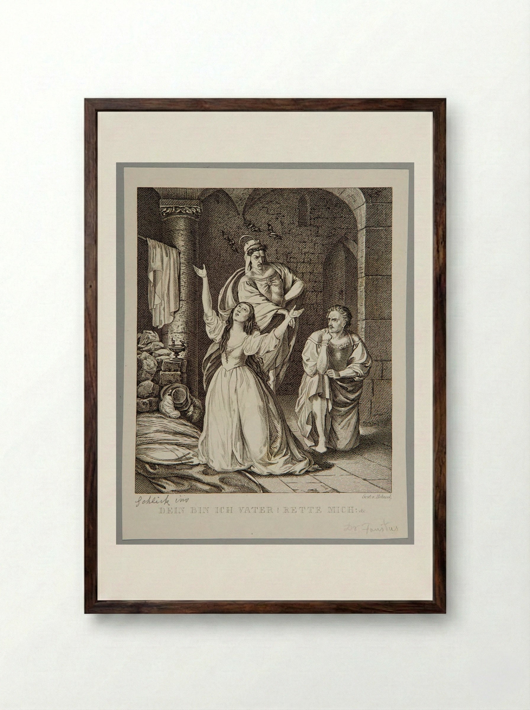 Father, I am yours. Save me! (Faust) - Adolf Hohneck - Framed Print Dark Wood
