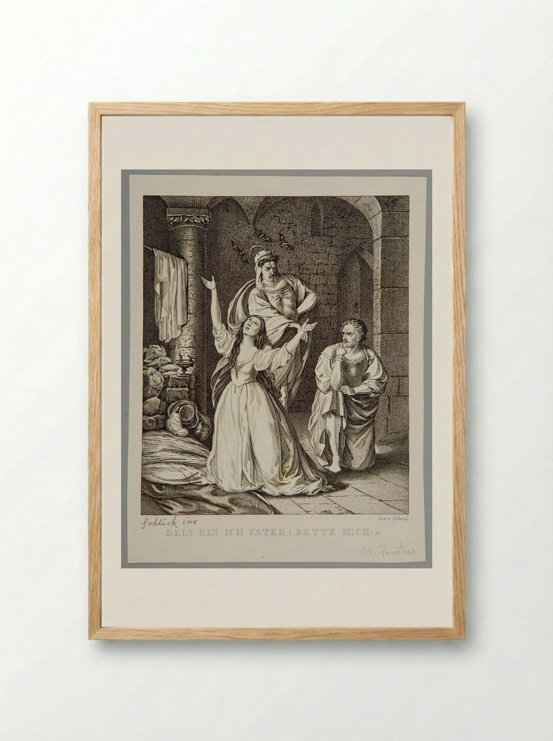 Father, I am yours. Save me! (Faust) - Adolf Hohneck - Framed Print Wood