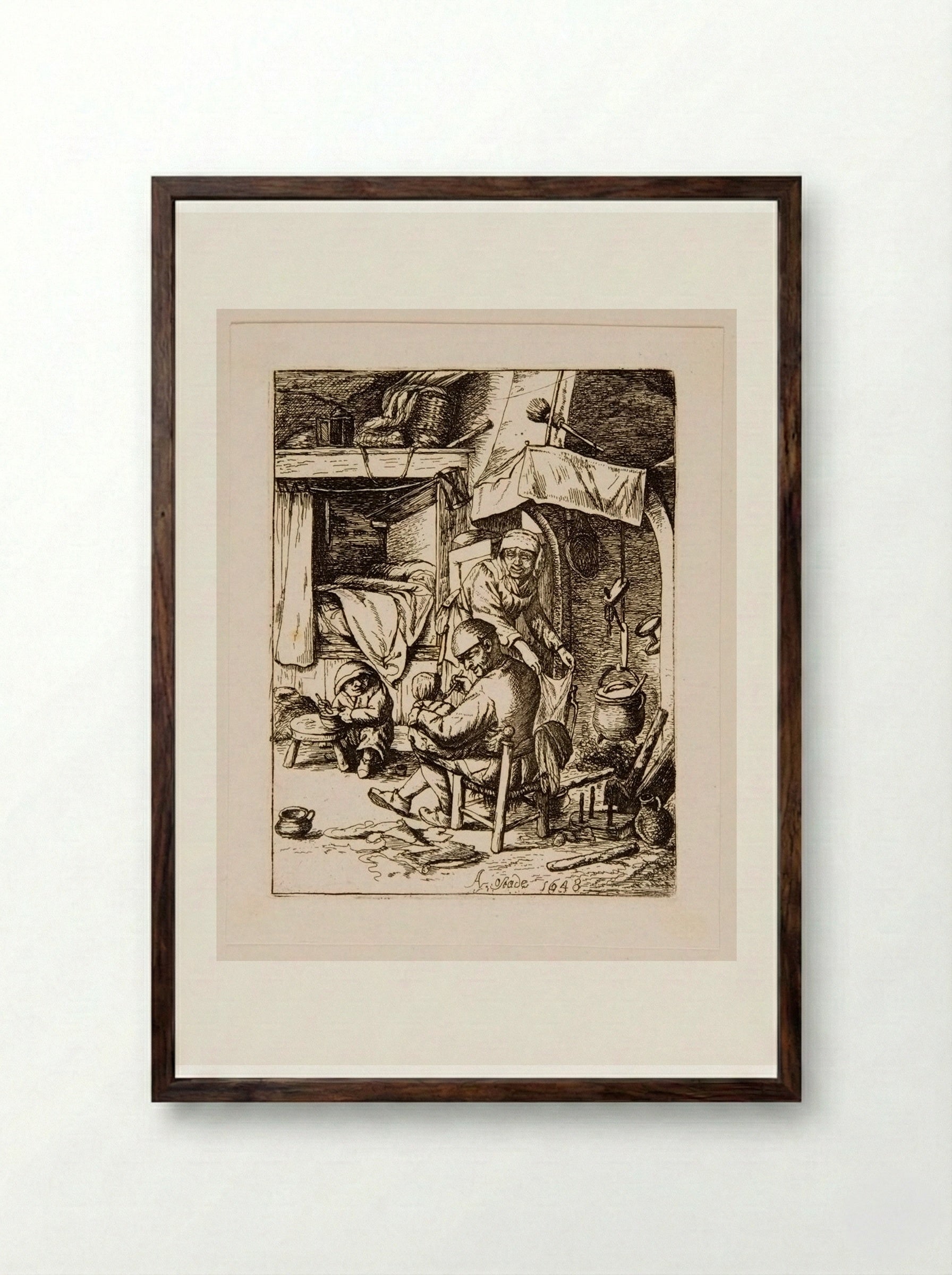 Father of the Family - David Deuchar - Framed Print Dark Wood