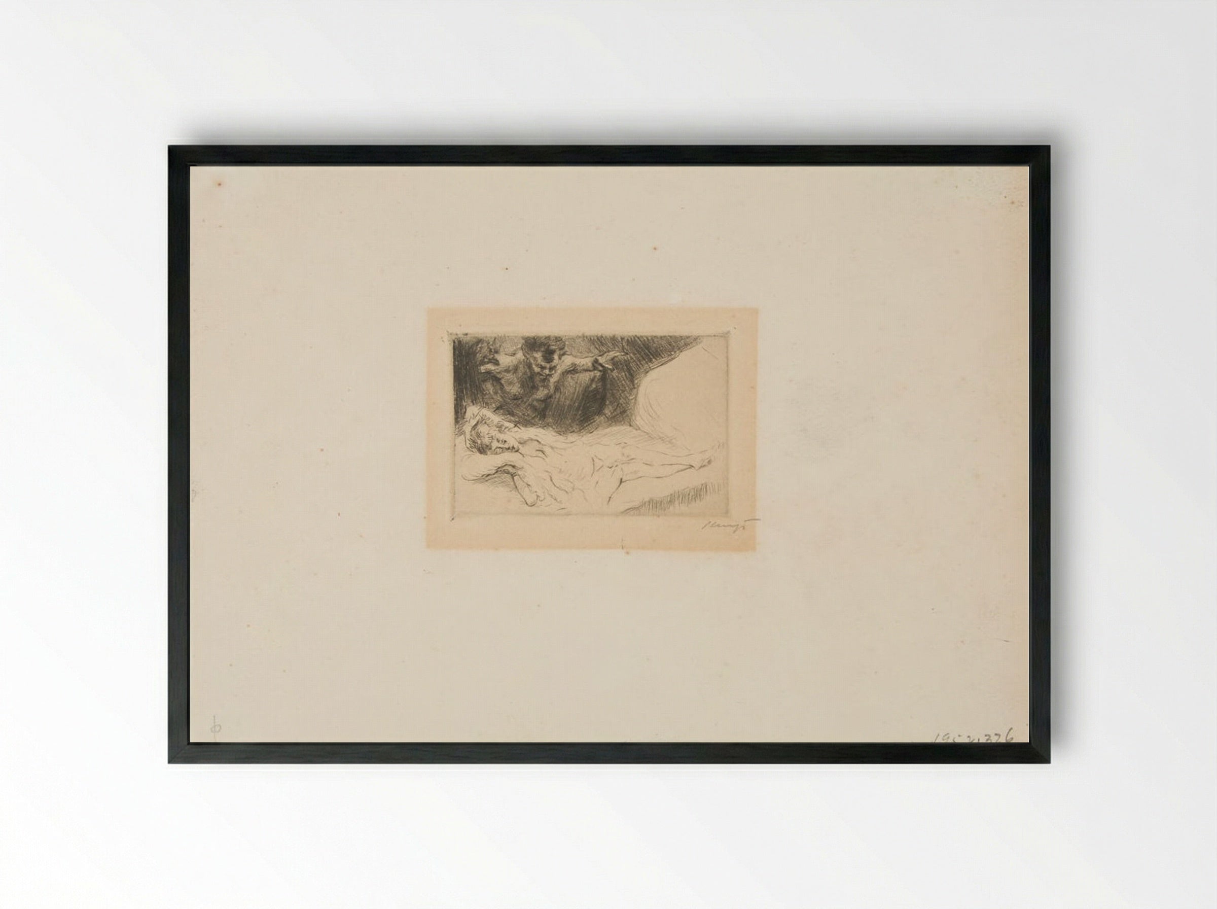Faun and Nymph - Max Slevogt - Framed Print Black