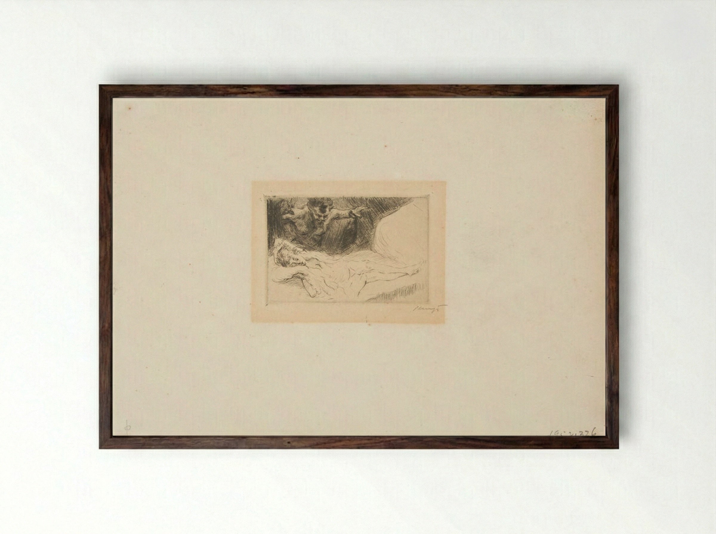 Faun and Nymph - Max Slevogt - Framed Print Dark Wood