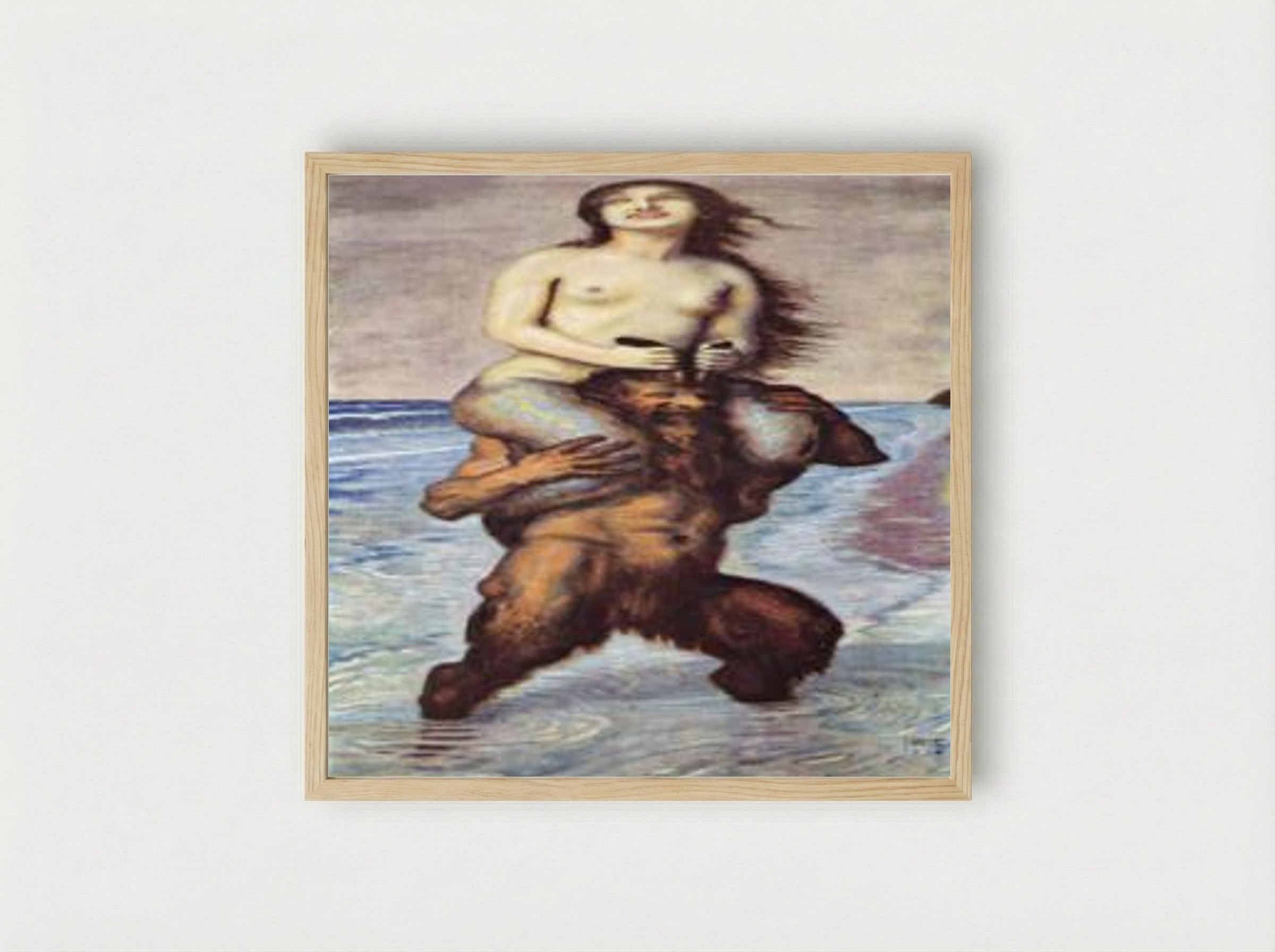 Faun and Nymph - Franz von Stuck - Framed Print Wood