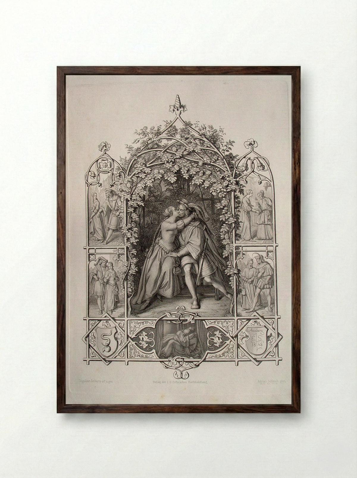 Faust - Adrian Schleich - Framed Print Dark Wood