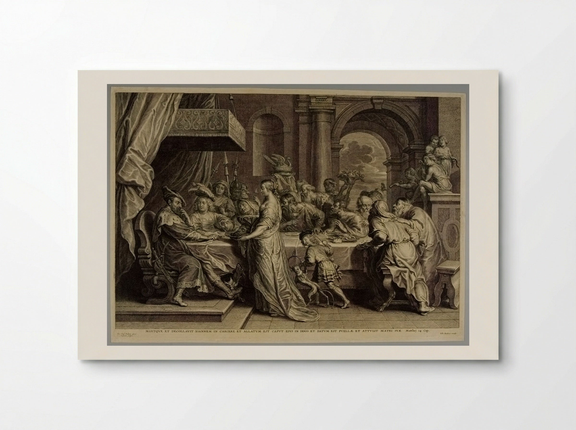 Feast of Herodias; Head of Saint John Presented at the Table - Schelte Adamsz. Bolswert - Poster