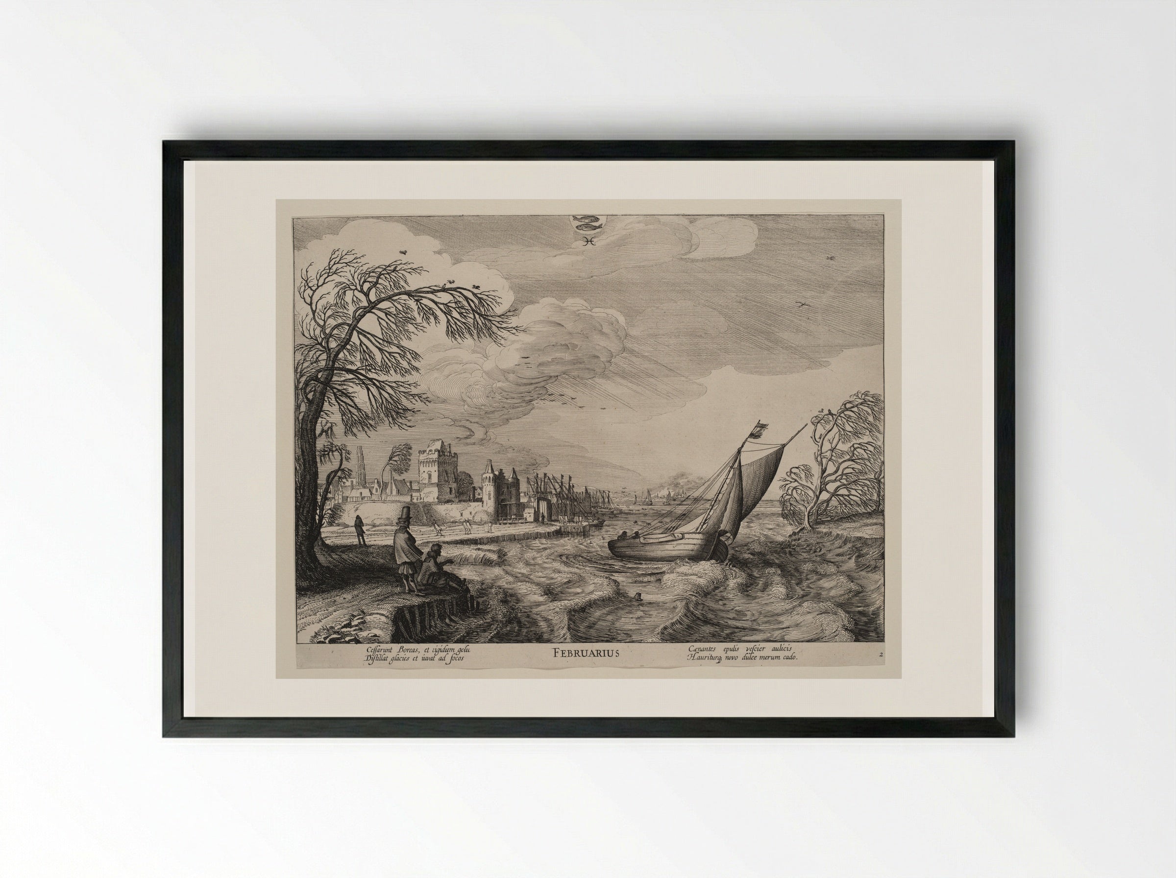 February - Jan van de Velde II - Framed Print Black