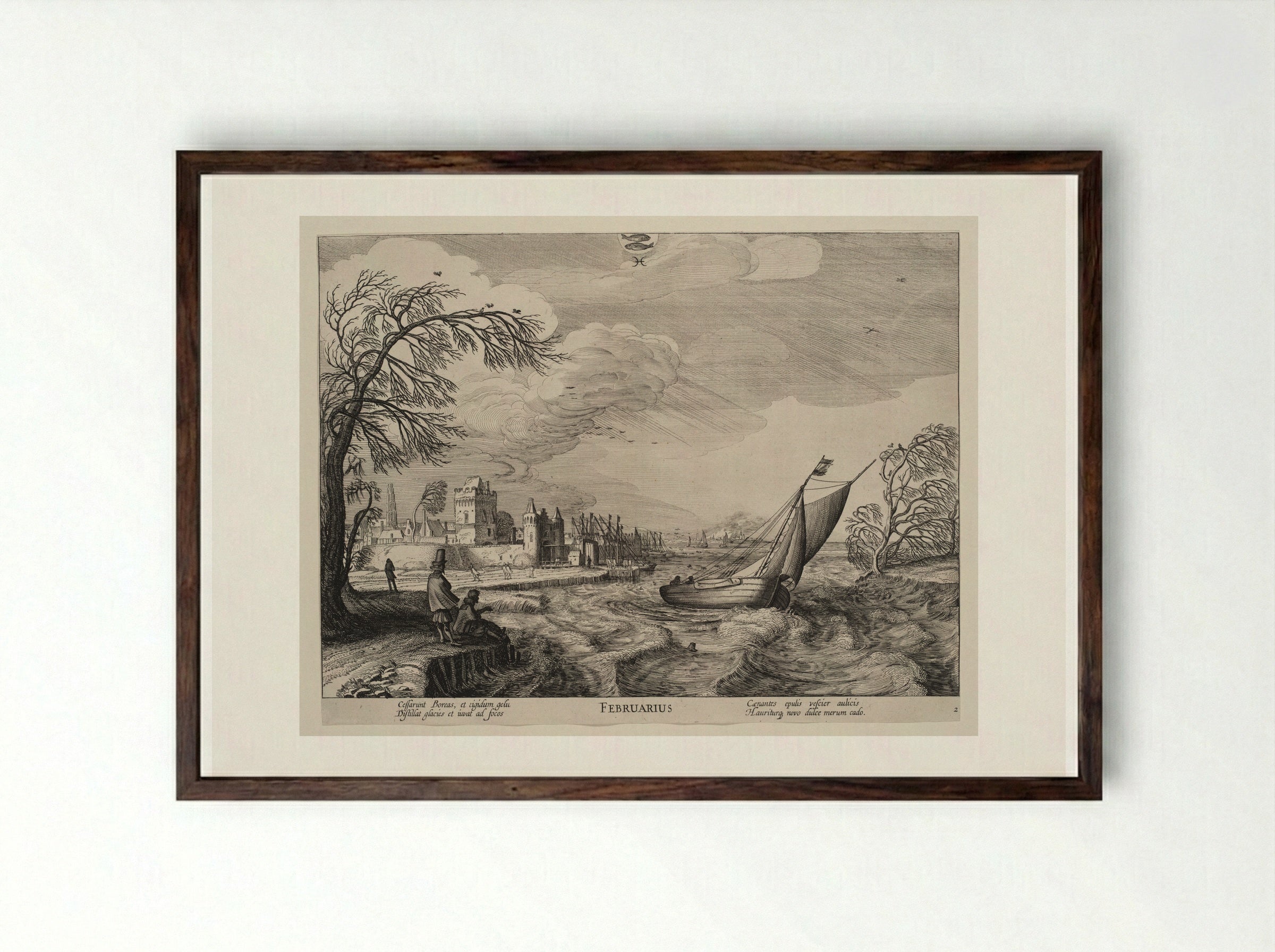 February - Jan van de Velde II - Framed Print Dark Wood