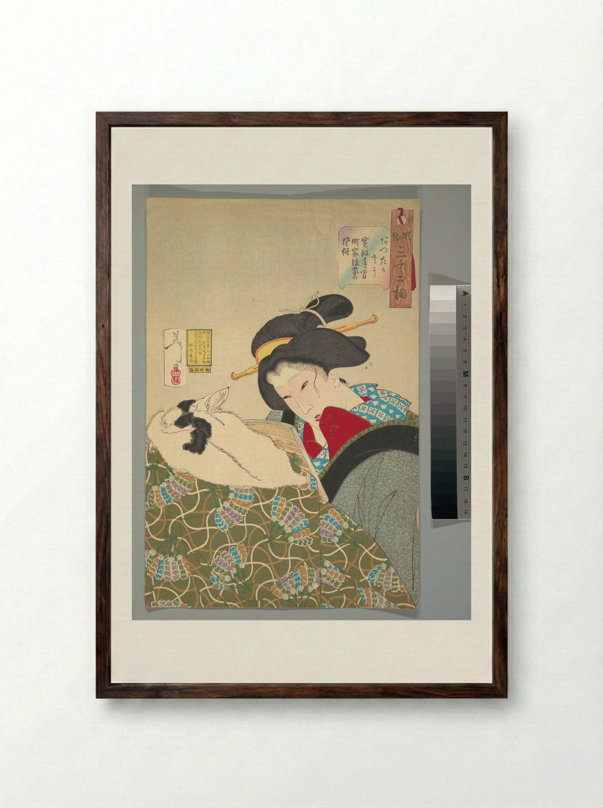 Feeling Warm - Tsukioka Yoshitoshi - Framed Print Dark Wood