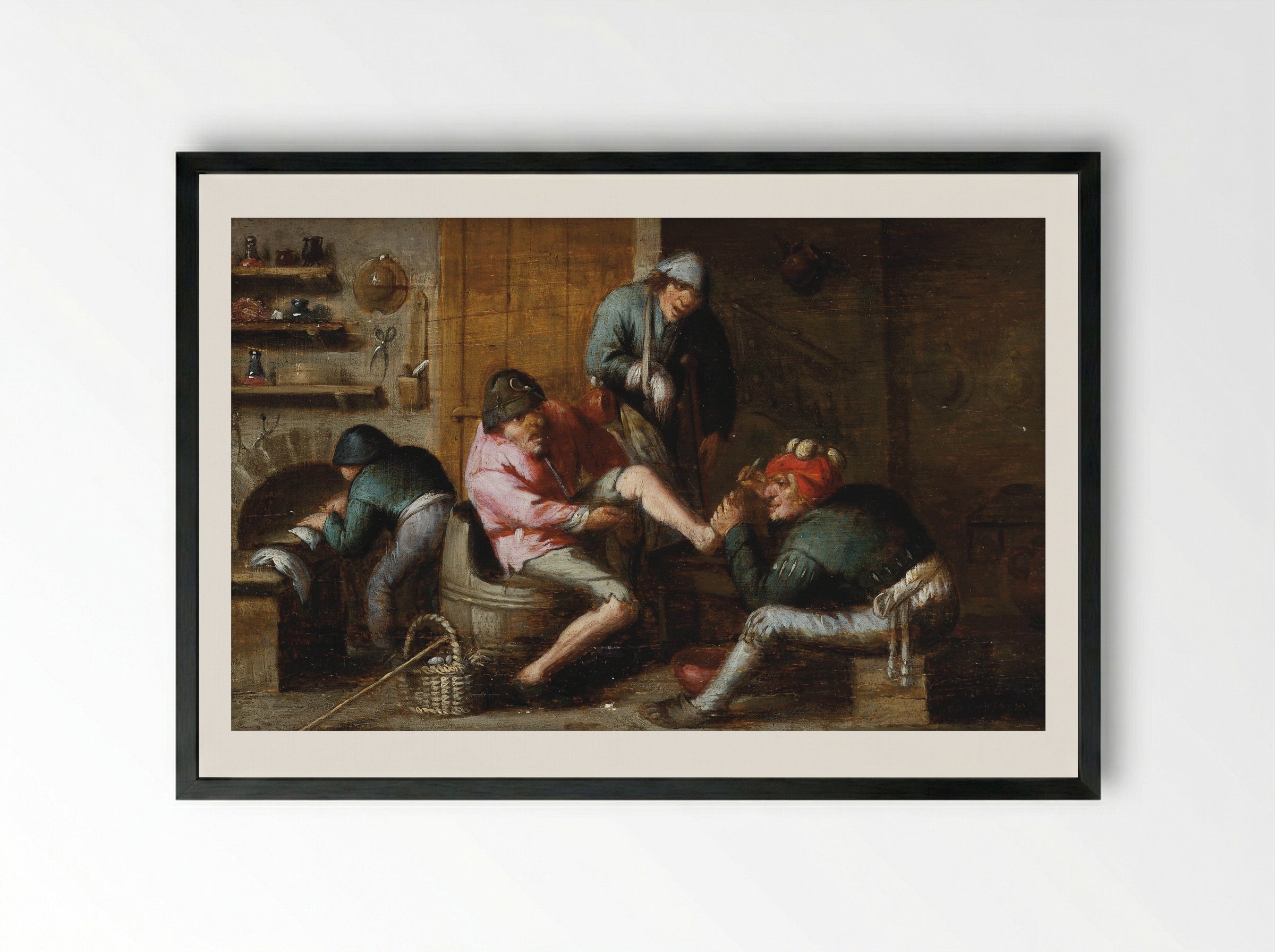 Feeling - Adriaen Brouwer - Framed Print Black