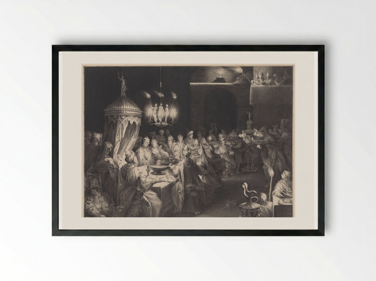 Feestmaal van Belsassar - Jan Harmensz. Muller - Framed Print Black