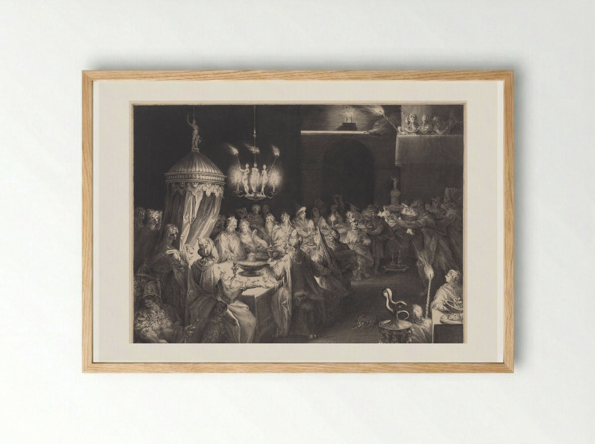 Feestmaal van Belsassar - Jan Harmensz. Muller - Framed Print Wood