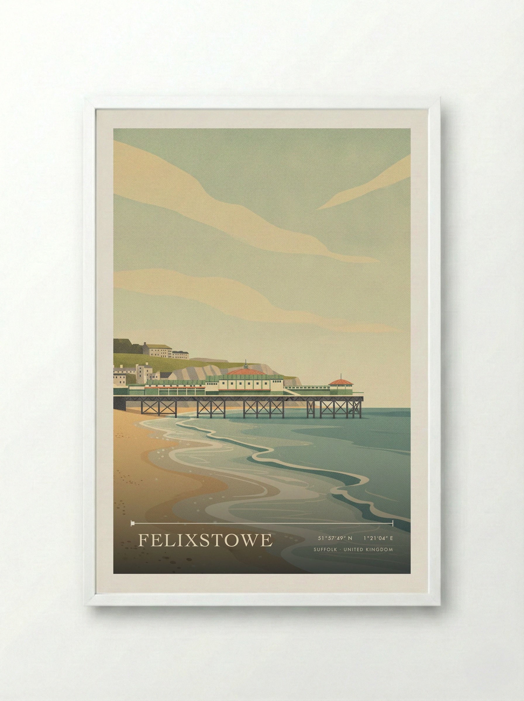 Felixstowe Suffolk United Kingdom Travel Poster - Framed Print White
