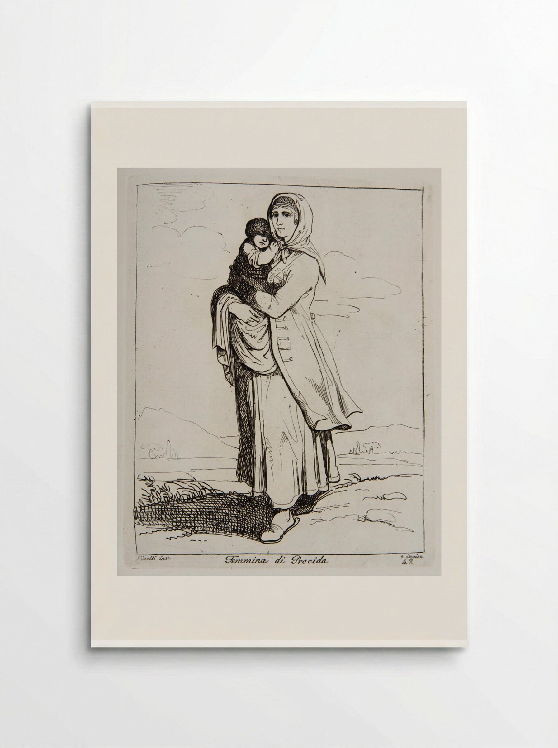 Female from Procida - Bartolomeo Pinelli - Poster