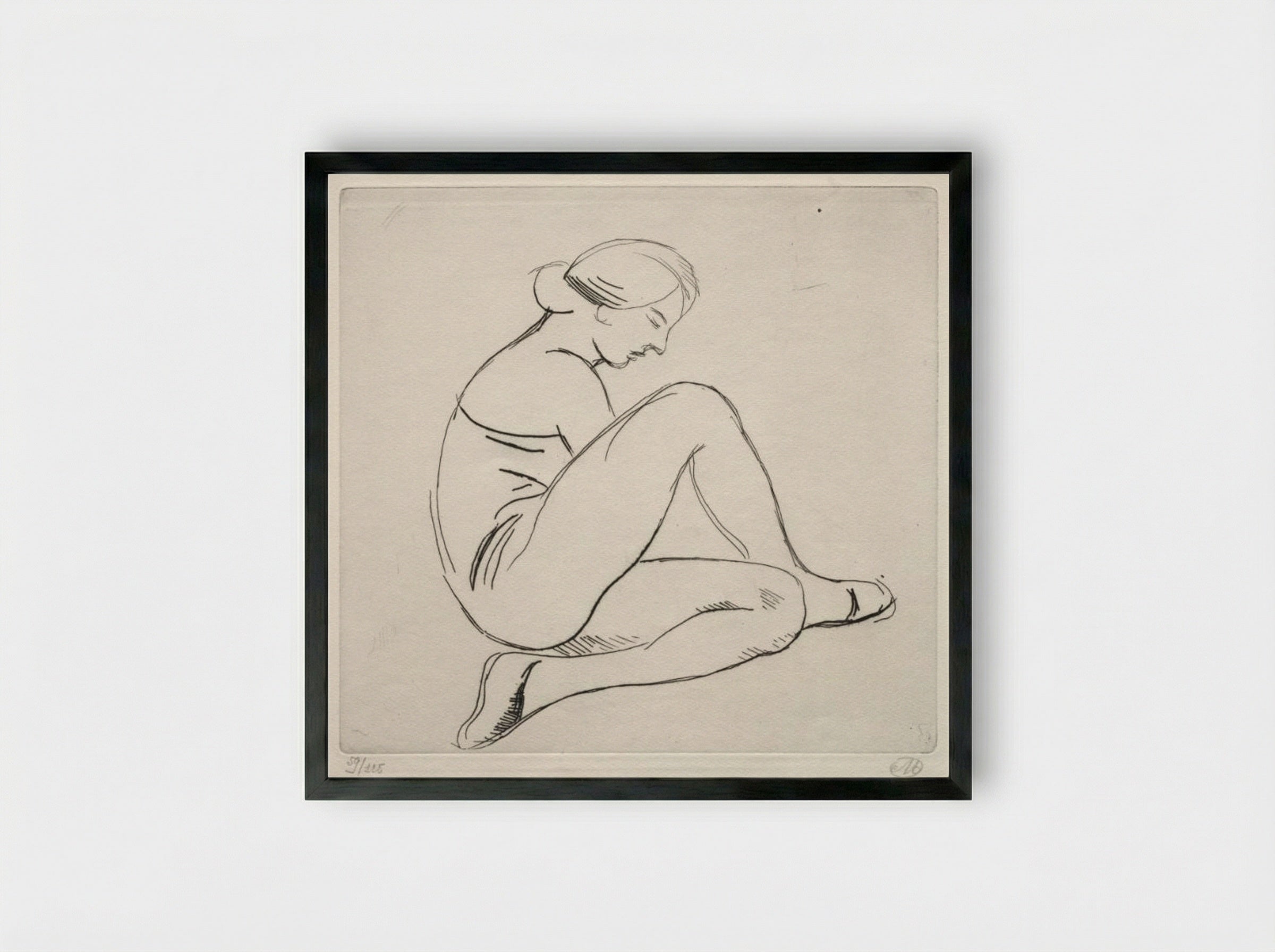 Femme Assise - Aristide Maillol - Framed Print Black
