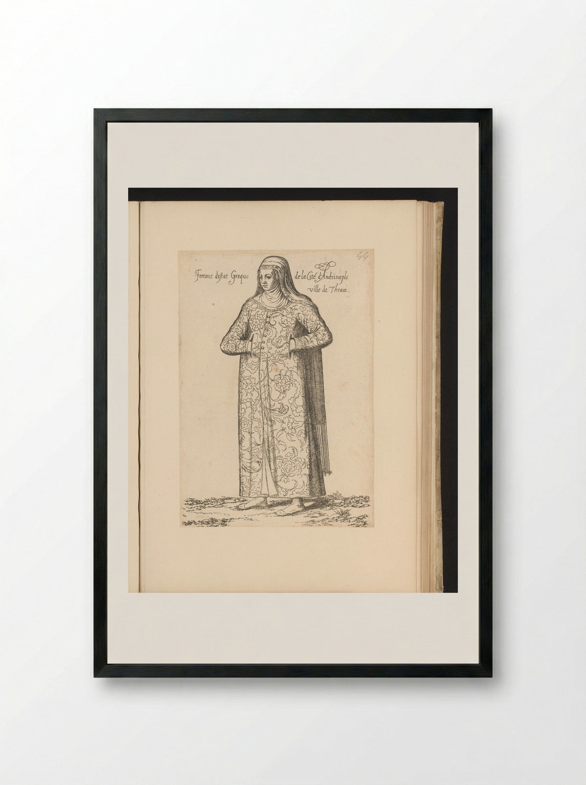 Femme d'estat Greque de la Cité d'Andrinople ville de Thrace - Guillaume Rouille - Framed Print Black