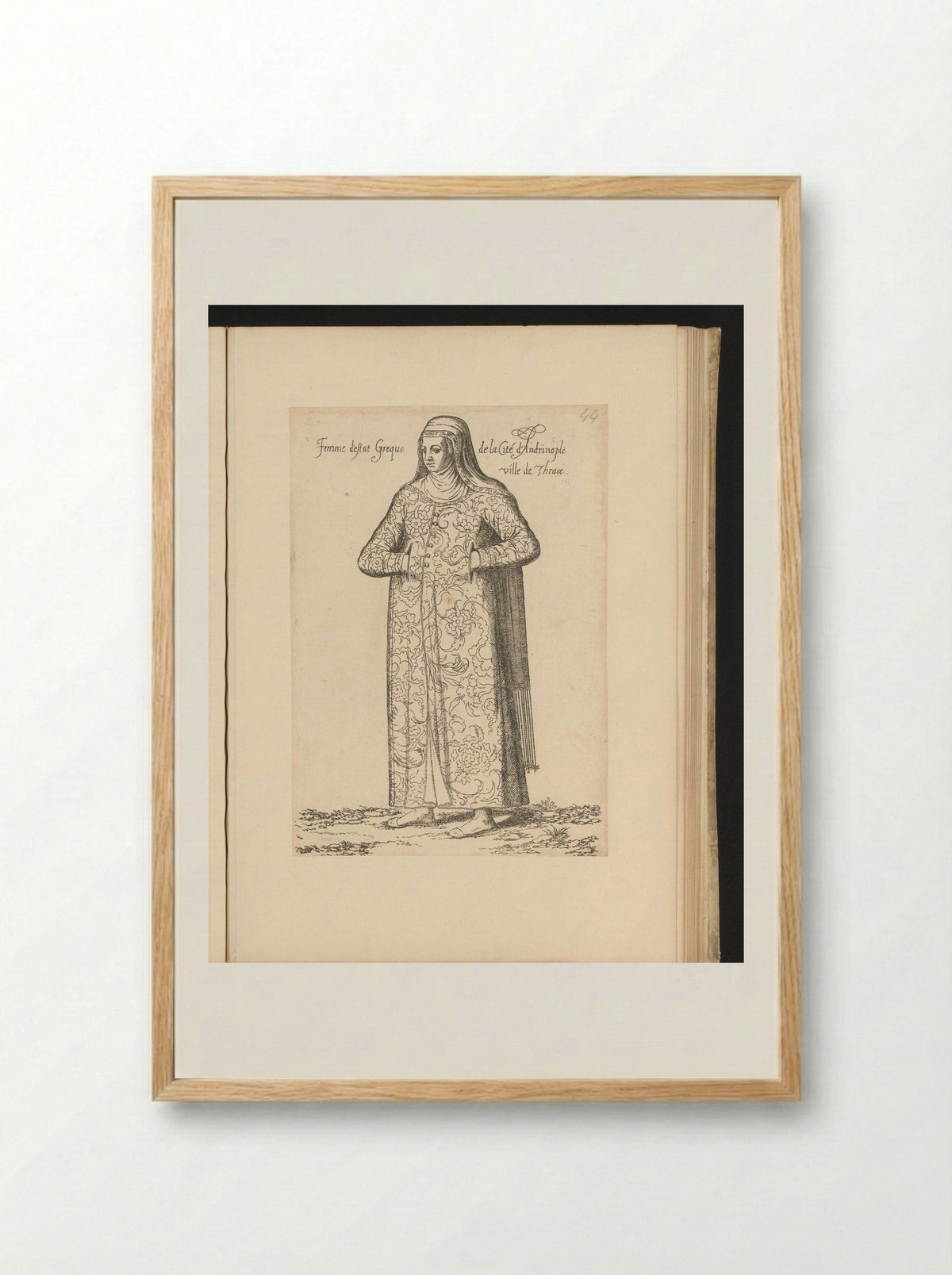Femme d'estat Greque de la Cité d'Andrinople ville de Thrace - Guillaume Rouille - Framed Print Wood
